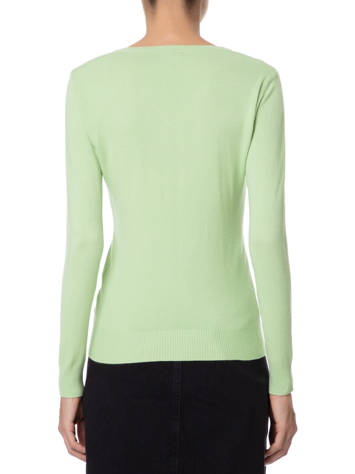 Suéter Feminino Básico Gola V Verde Basiq