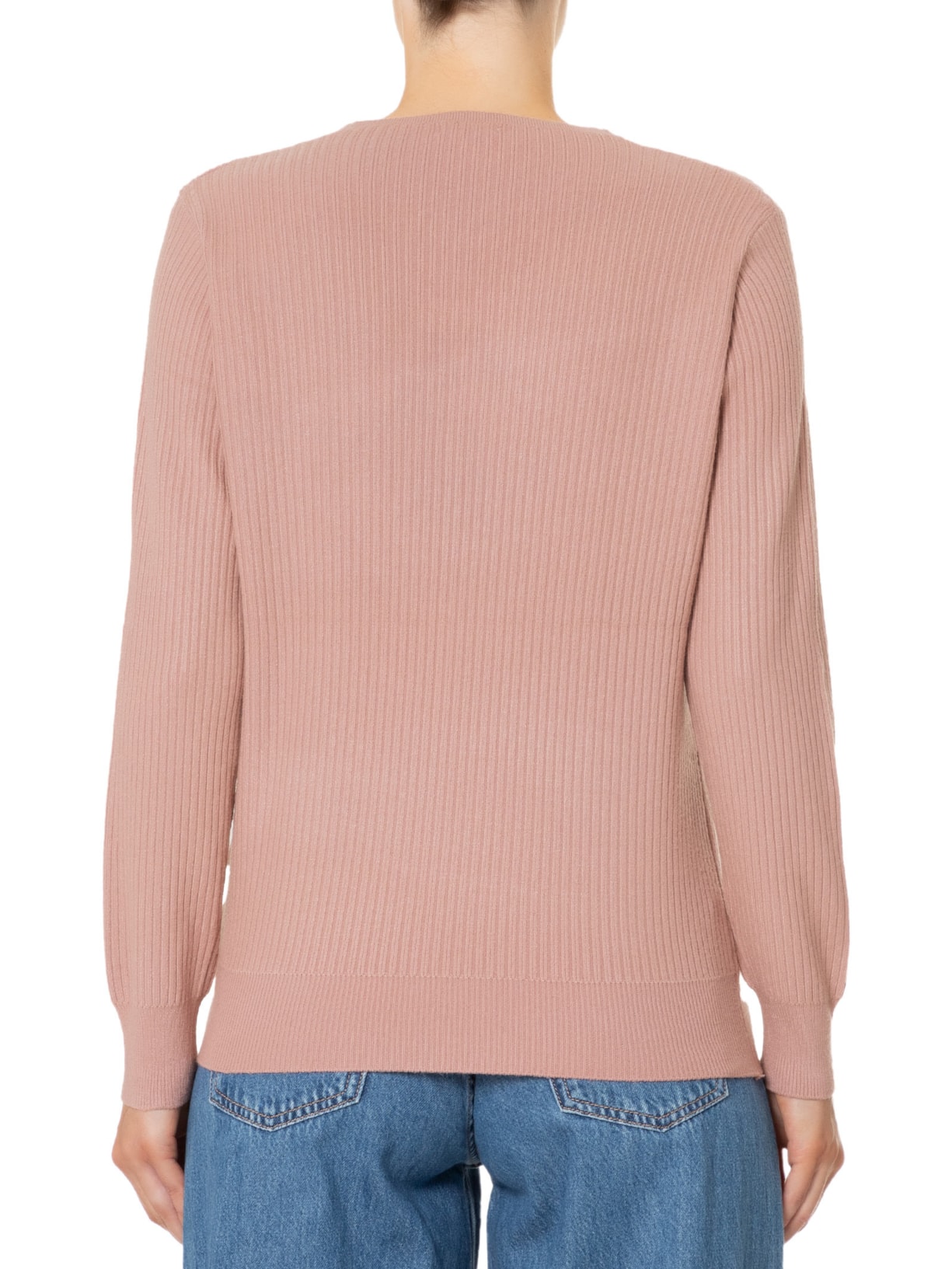 Suéter Feminino Básico Texturizado Gola V Rosa Basiq