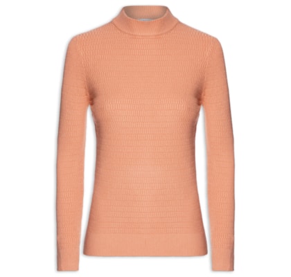 Suéter Feminino Básico Texturizado - Laranja