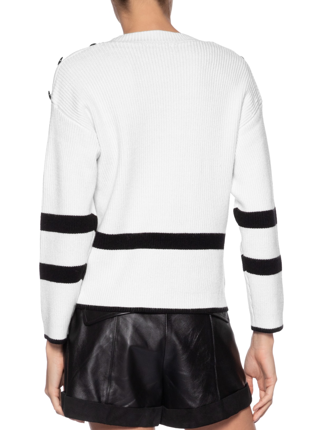 Suéter Feminino Bicolor Em Tricot   Branco Market 33