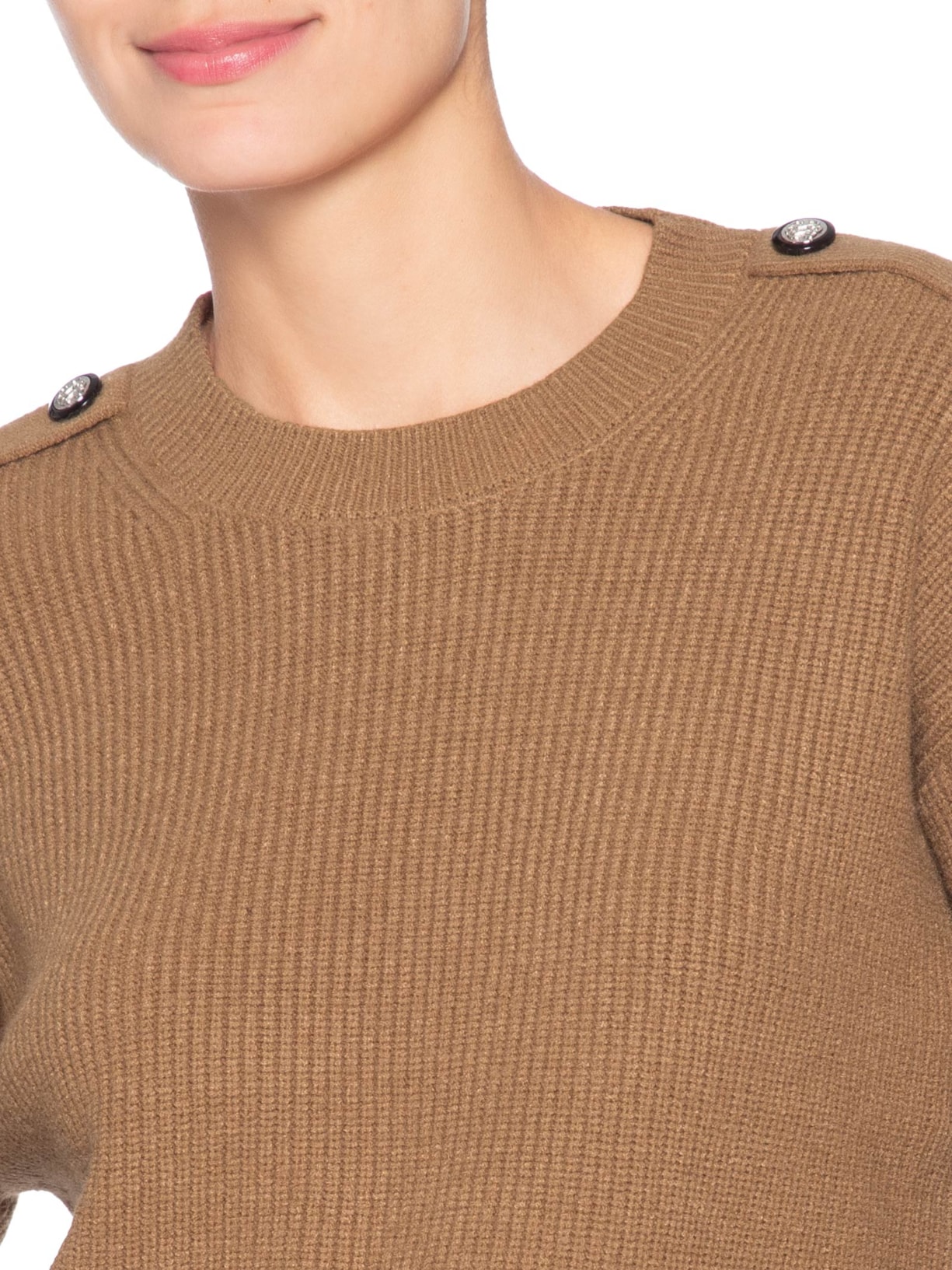 Suéter Feminino Bicolor Em Tricot  Marrom Market 33