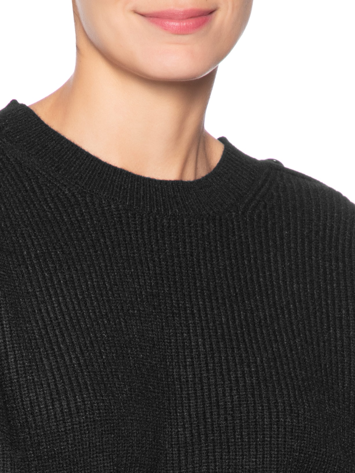 Suéter Feminino Bicolor Em Tricot  Preto Market 33