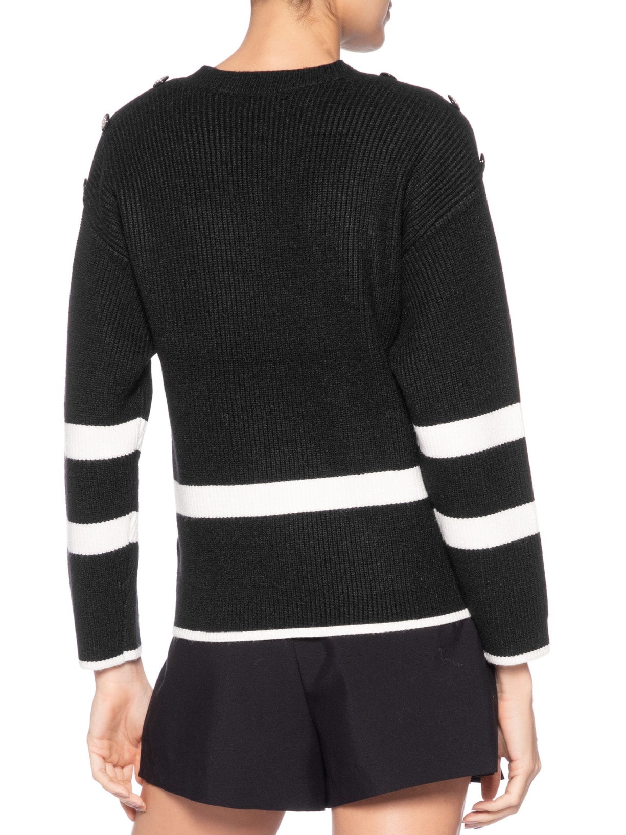 Suéter Feminino Bicolor Preto Market 33