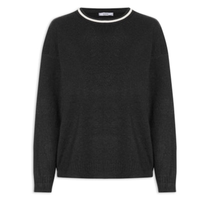 Suéter Feminino Bicolor – Preto