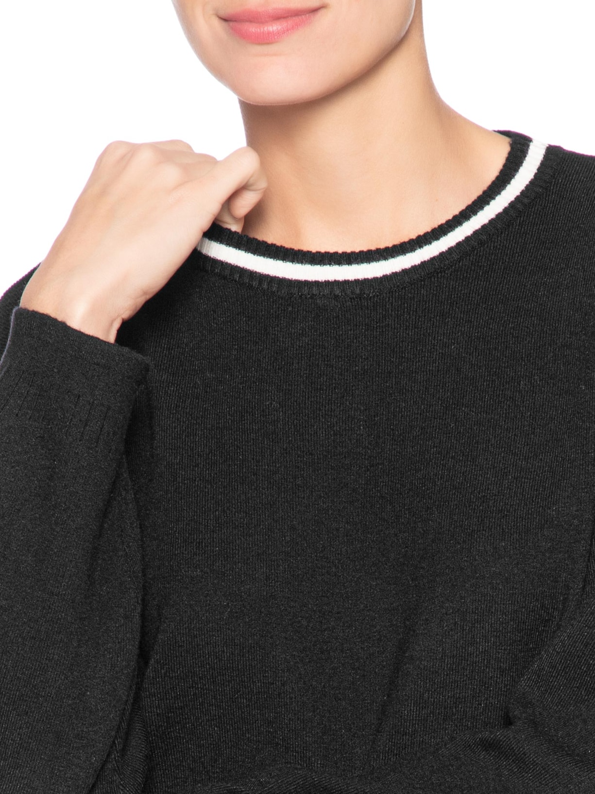 Suéter Feminino Bicolor – Preto Basiq