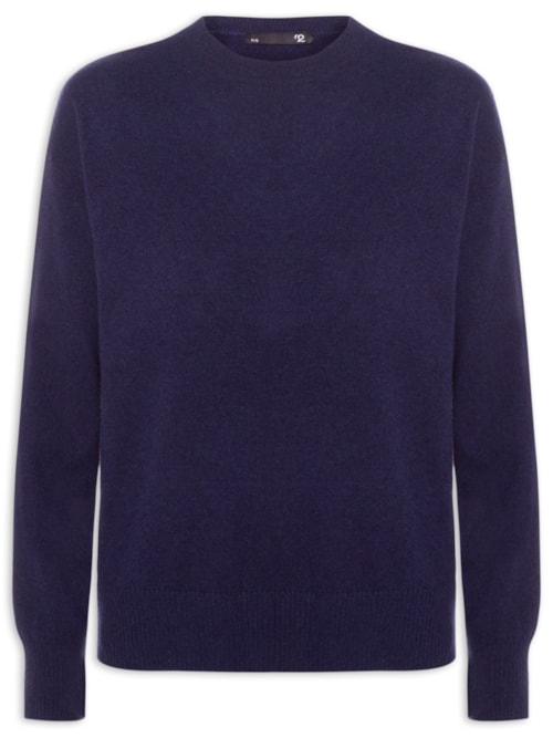 Suéter Feminino Blend De Lã E Cashmere - Azul