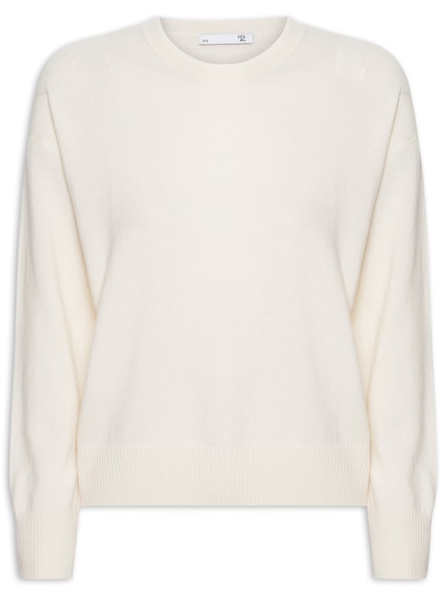 Suéter Feminino Blend de Lã E Cashmere - Off White