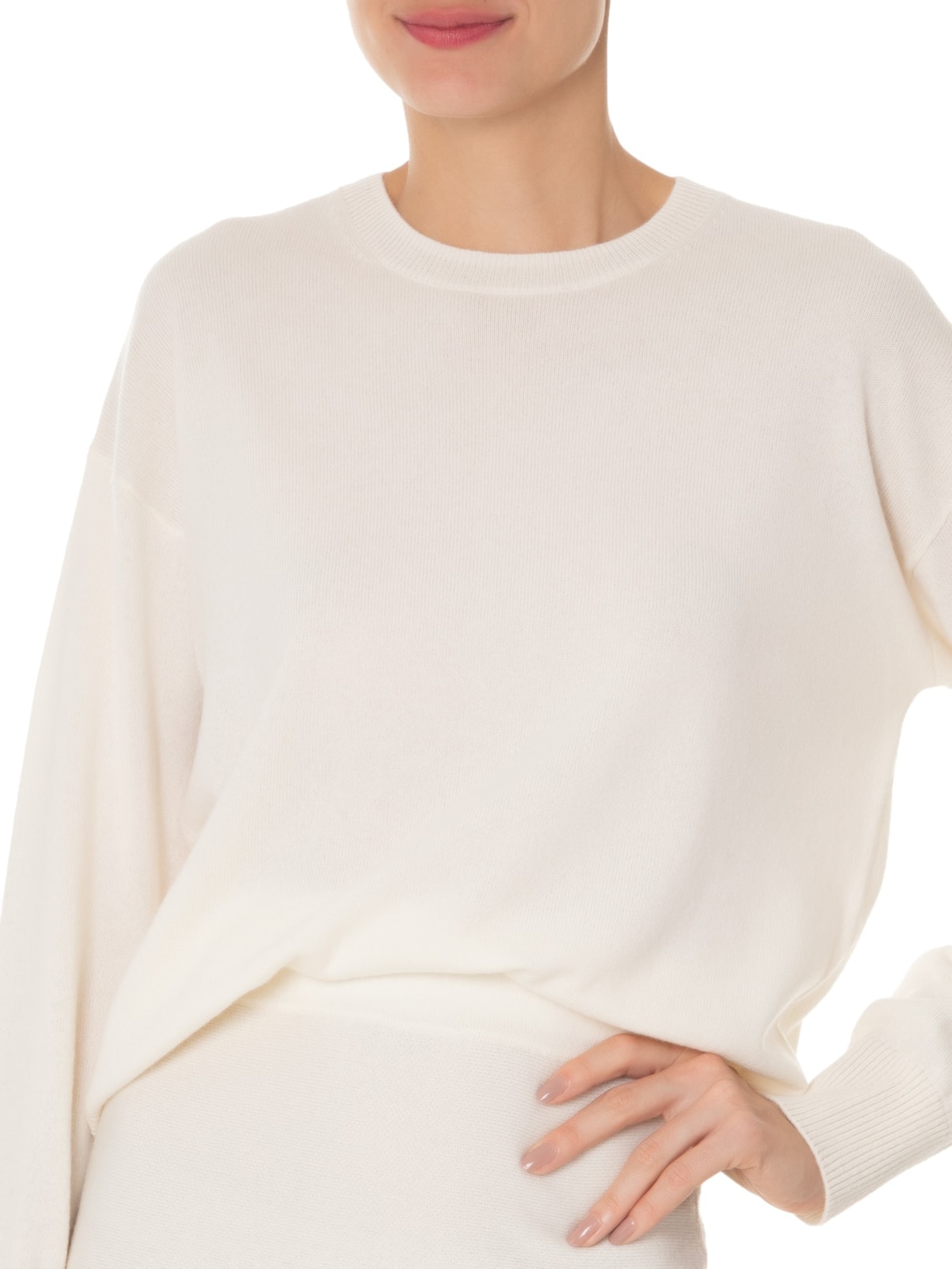 Suéter Feminino Blend de Lã E Cashmere Off White '2Essential