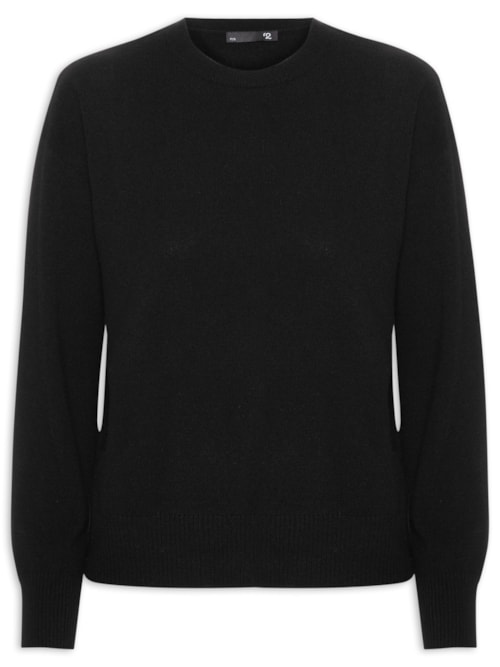 Suéter Feminino Blend de Lã E Cashmere - Preto