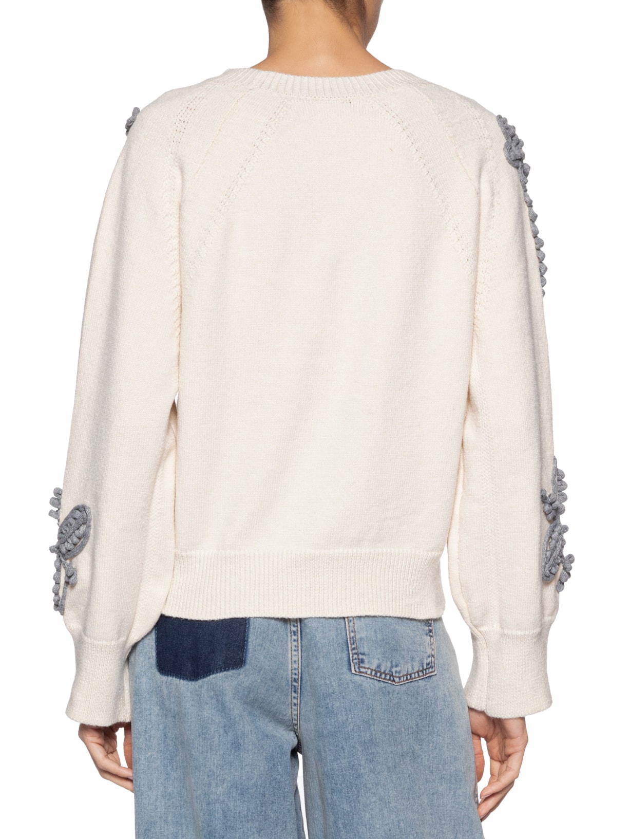 Suéter Feminino Bordado Em Tricot  Bege Market 33