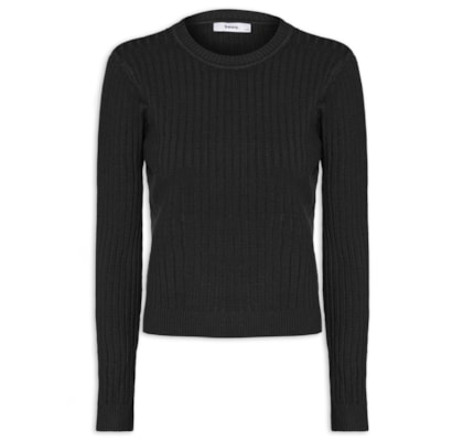 Suéter Feminino Canelado - Preto