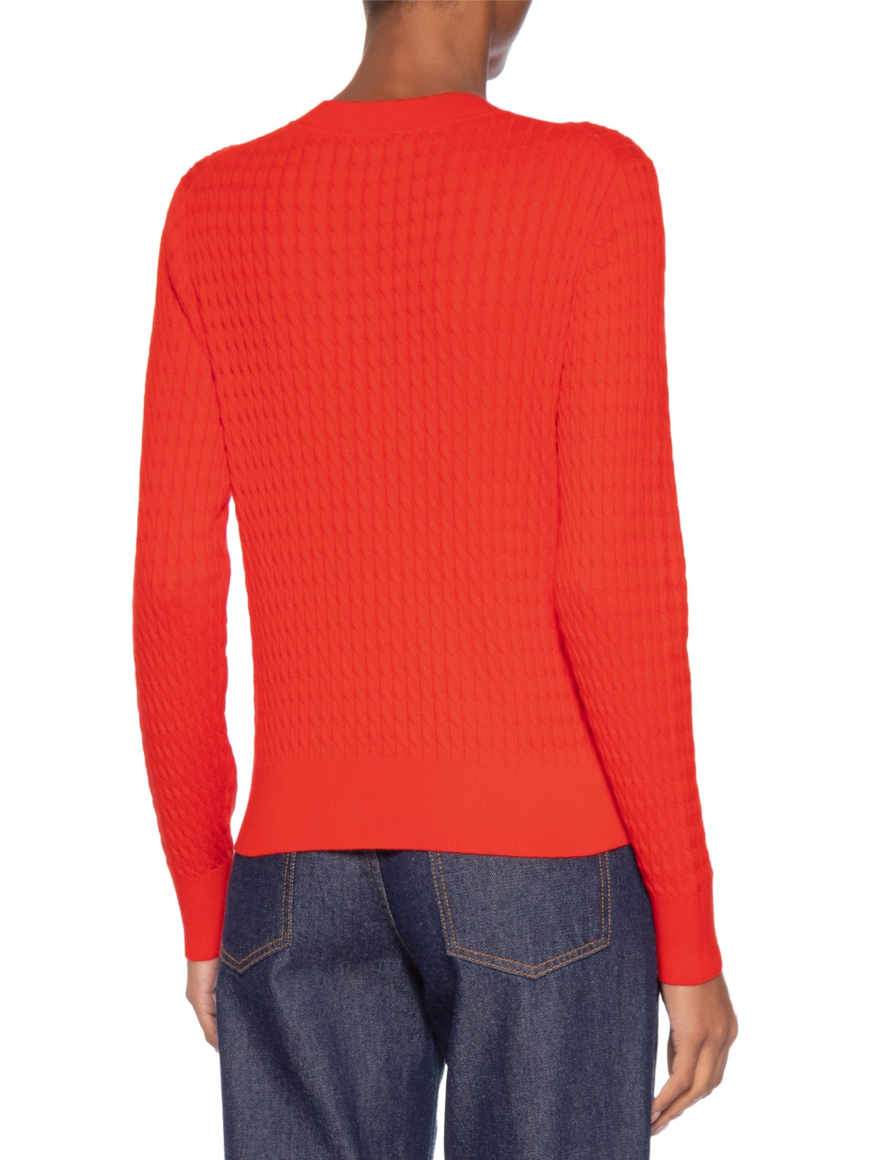 Suéter Feminino Co Cable Fine GG C-Nk Vermelho Tommy Hilfiger