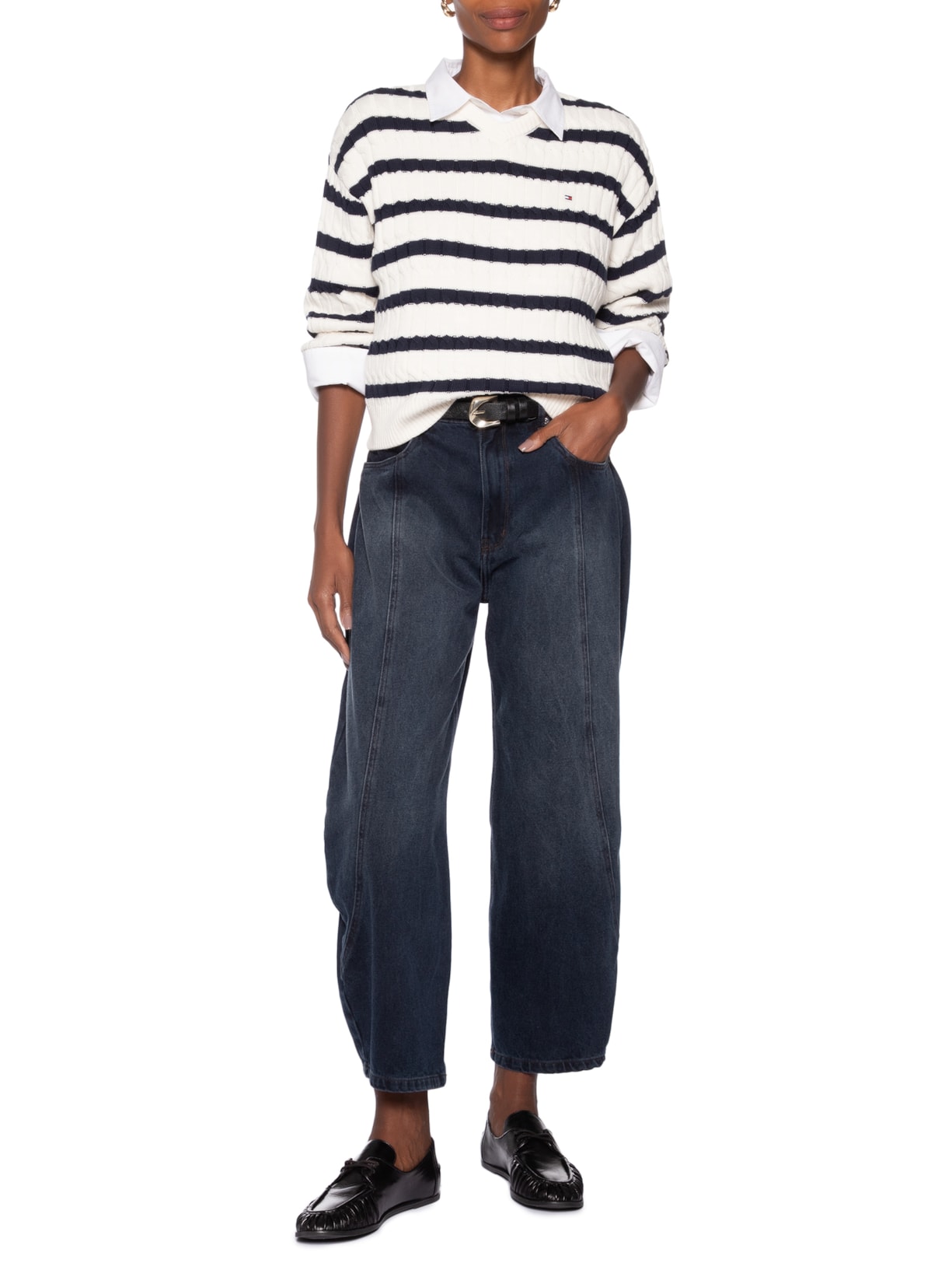 Suéter Feminino Co Cable Mid Branco Tommy Hilfiger