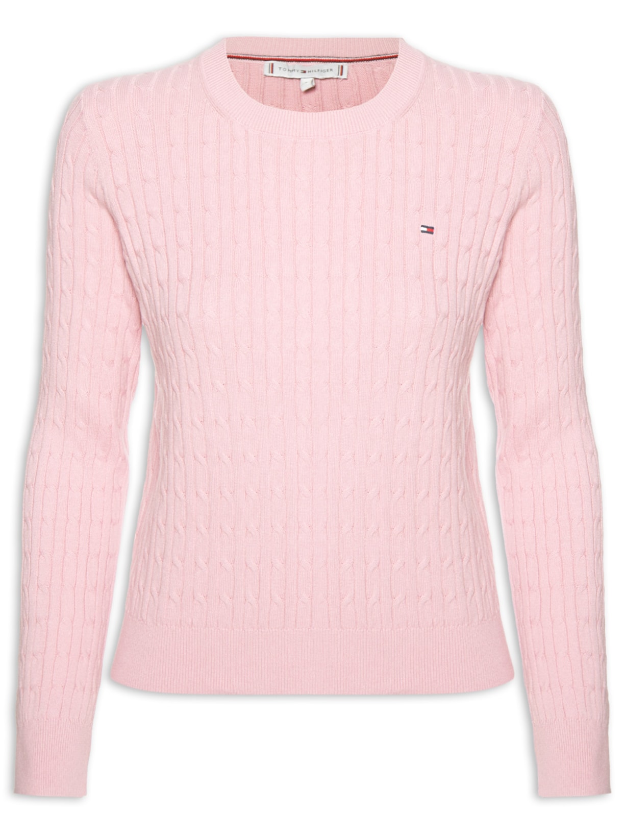 Suéter Feminino Co Cable Rosa Tommy Hilfiger