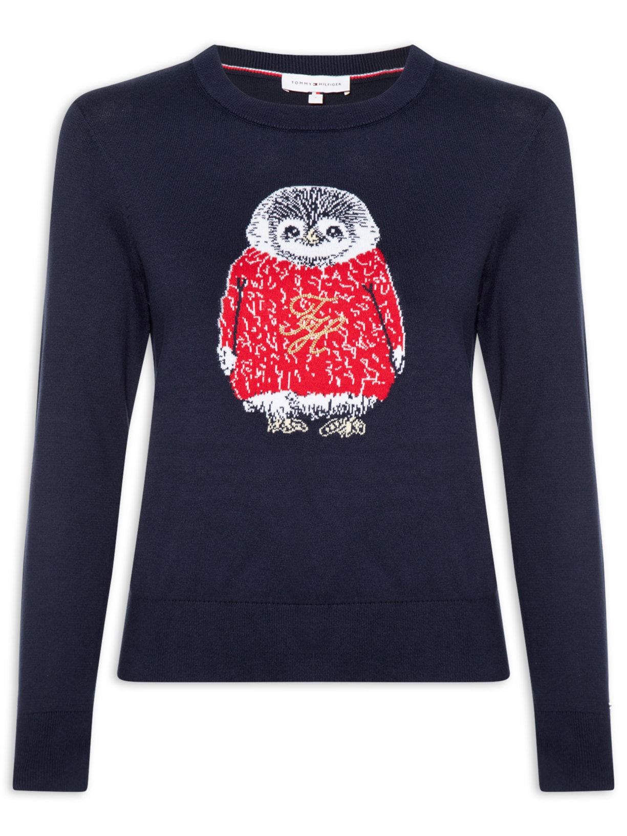 Suéter Feminino Co Jersey Intarsia Azul Tommy Hilfiger
