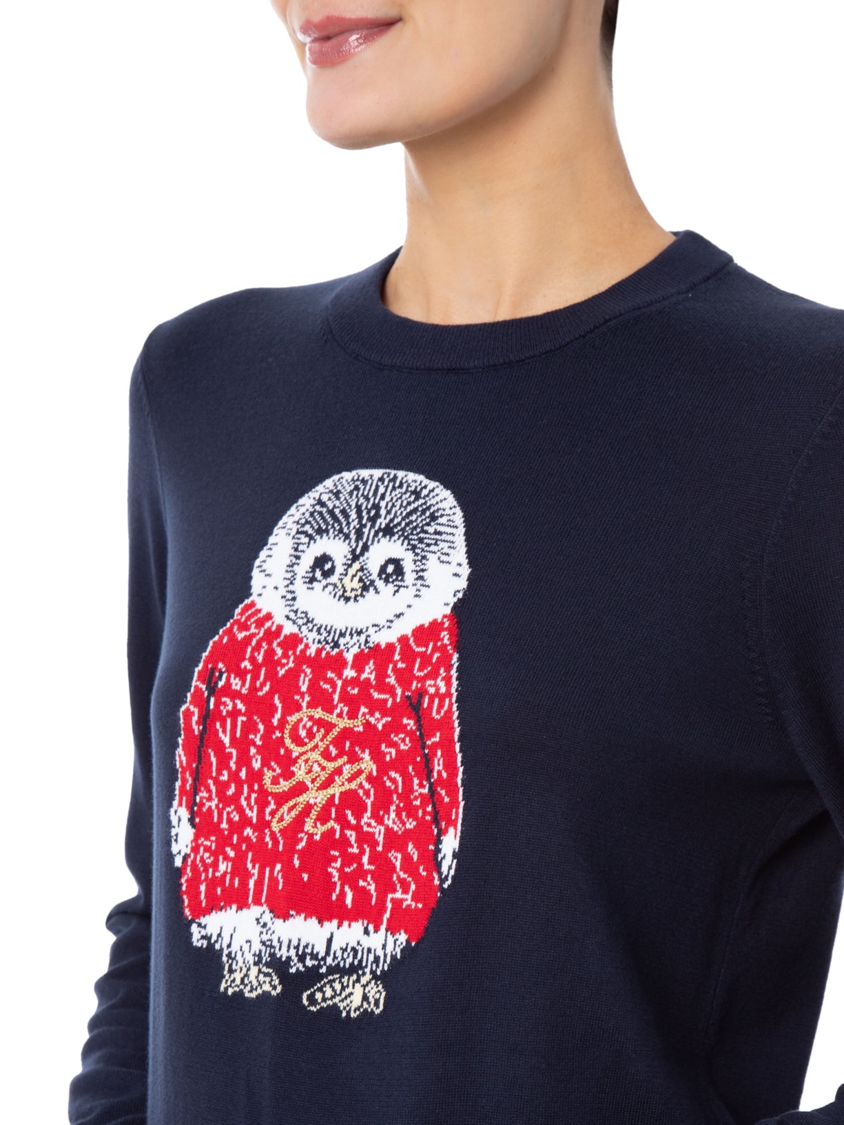 Suéter Feminino Co Jersey Intarsia Azul Tommy Hilfiger