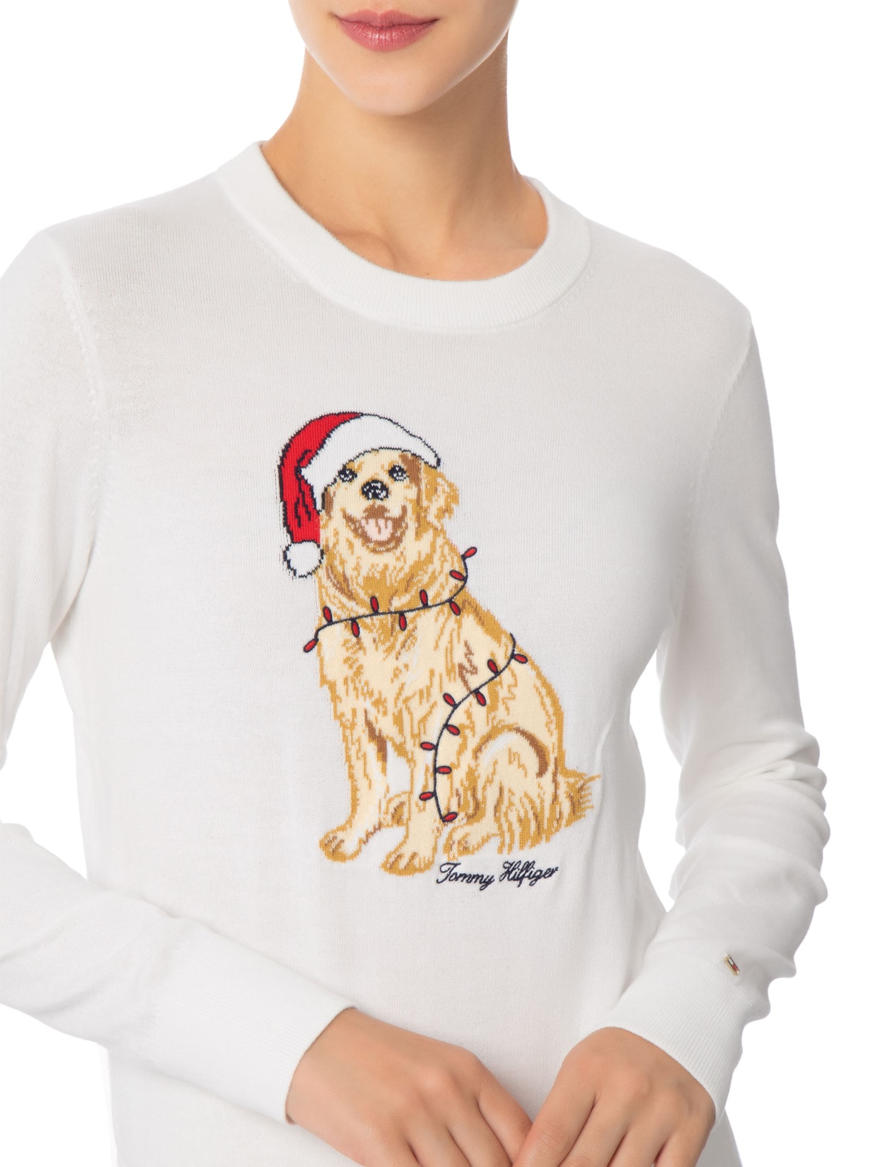 Suéter Feminino Co Jersey Intarsia Off White Tommy Hilfiger