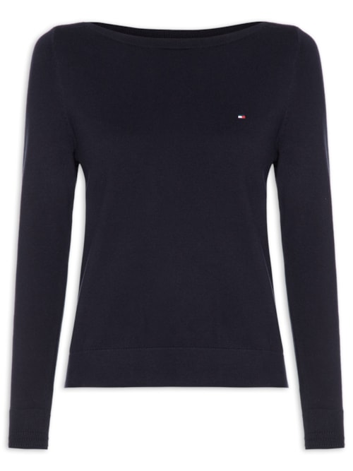 Suéter Feminino Co Jersey Stitch Boat-Nk - Azul