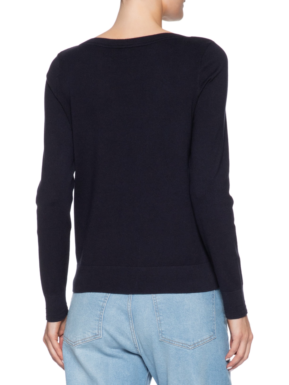 Suéter Feminino Co Jersey Stitch Boat-Nk Azul Tommy Hilfiger
