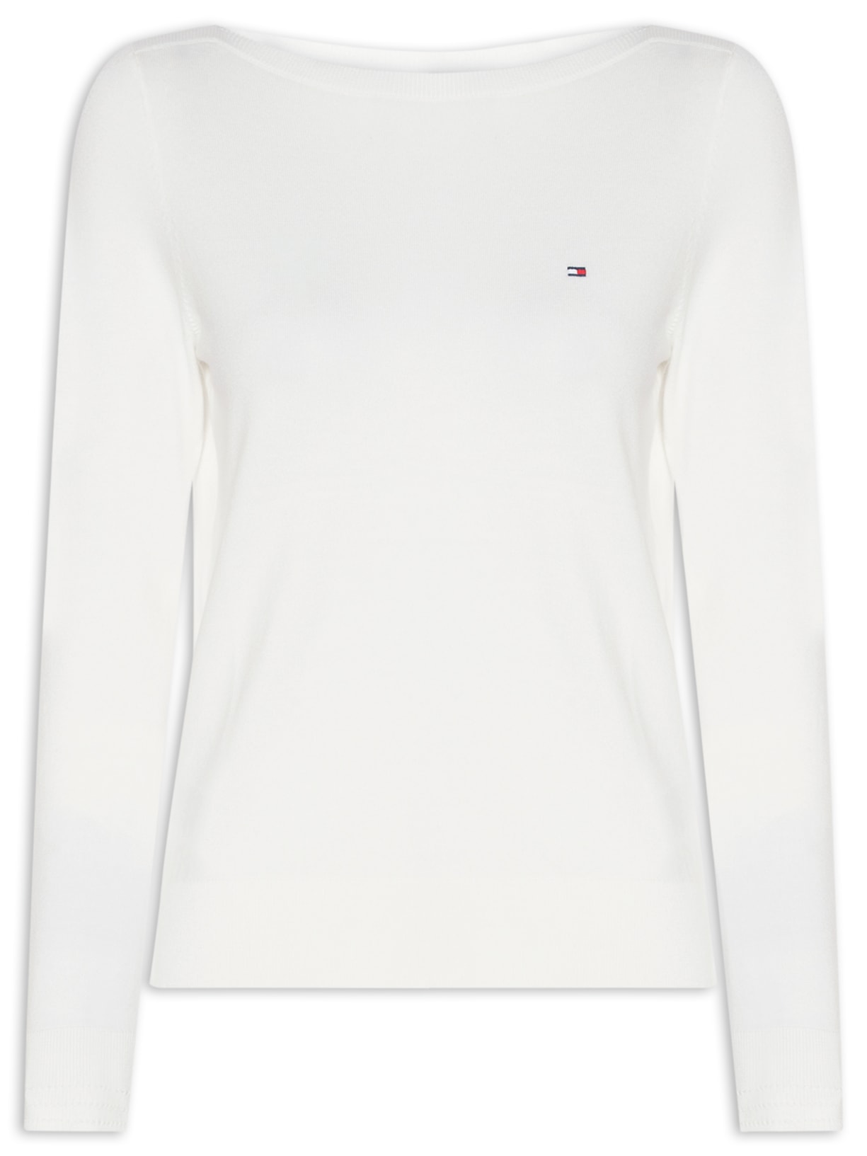 Suéter Feminino Co Jersey Stitch Boat-Nk Branco Tommy Hilfiger