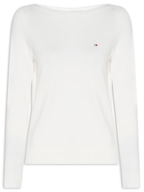 Suéter Feminino Co Jersey Stitch Boat-Nk - Branco