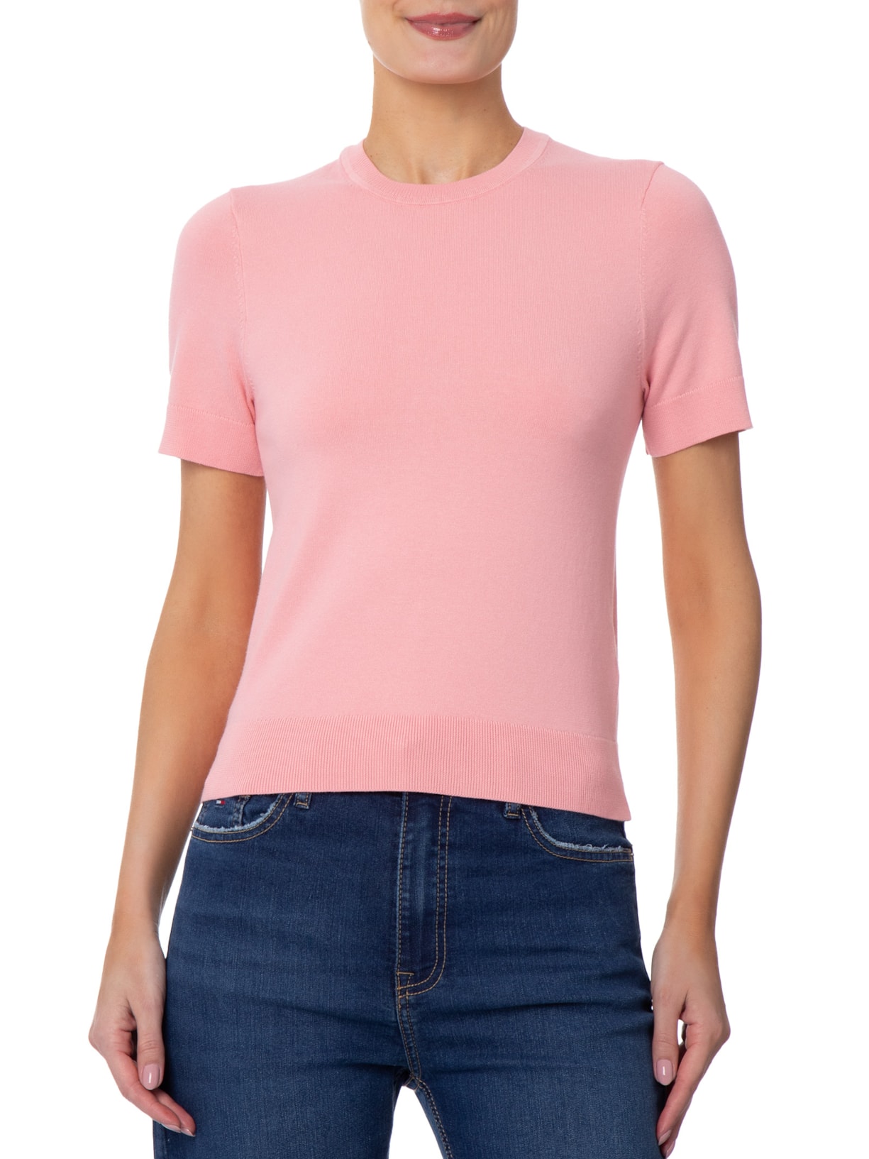 Suéter Feminino Co Jersey Stitch Rosa Tommy Hilfiger