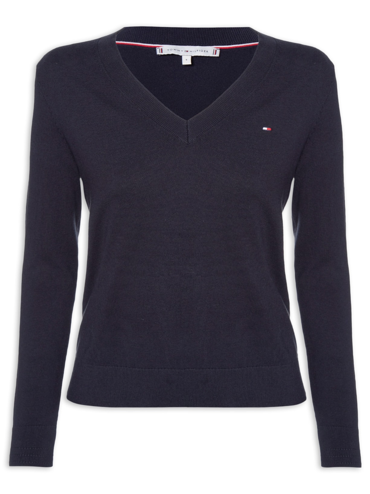 Suéter Feminino Co Jersey Stitch V - Azul