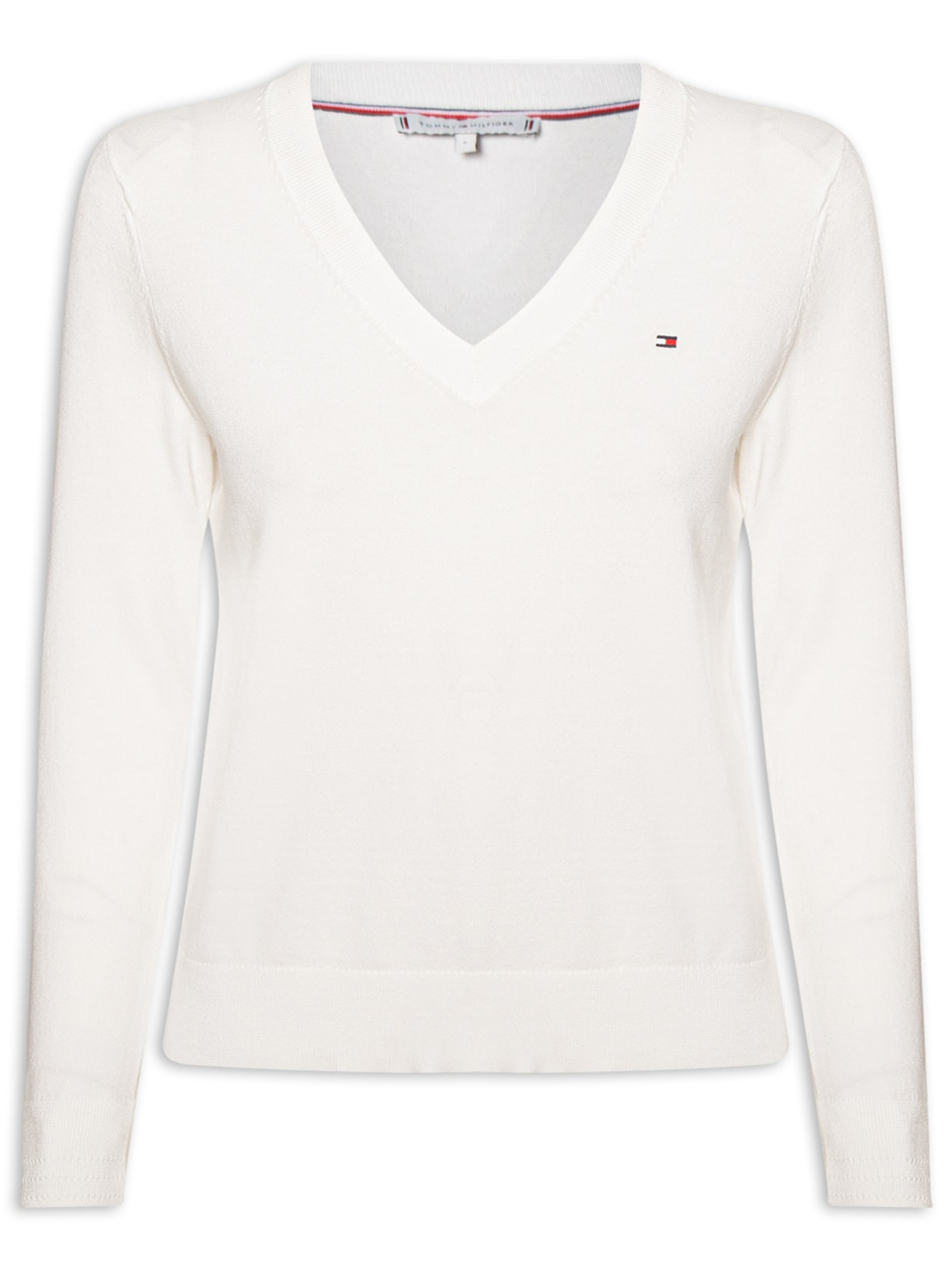 Suéter Feminino Co Jersey Stitch V - Branco
