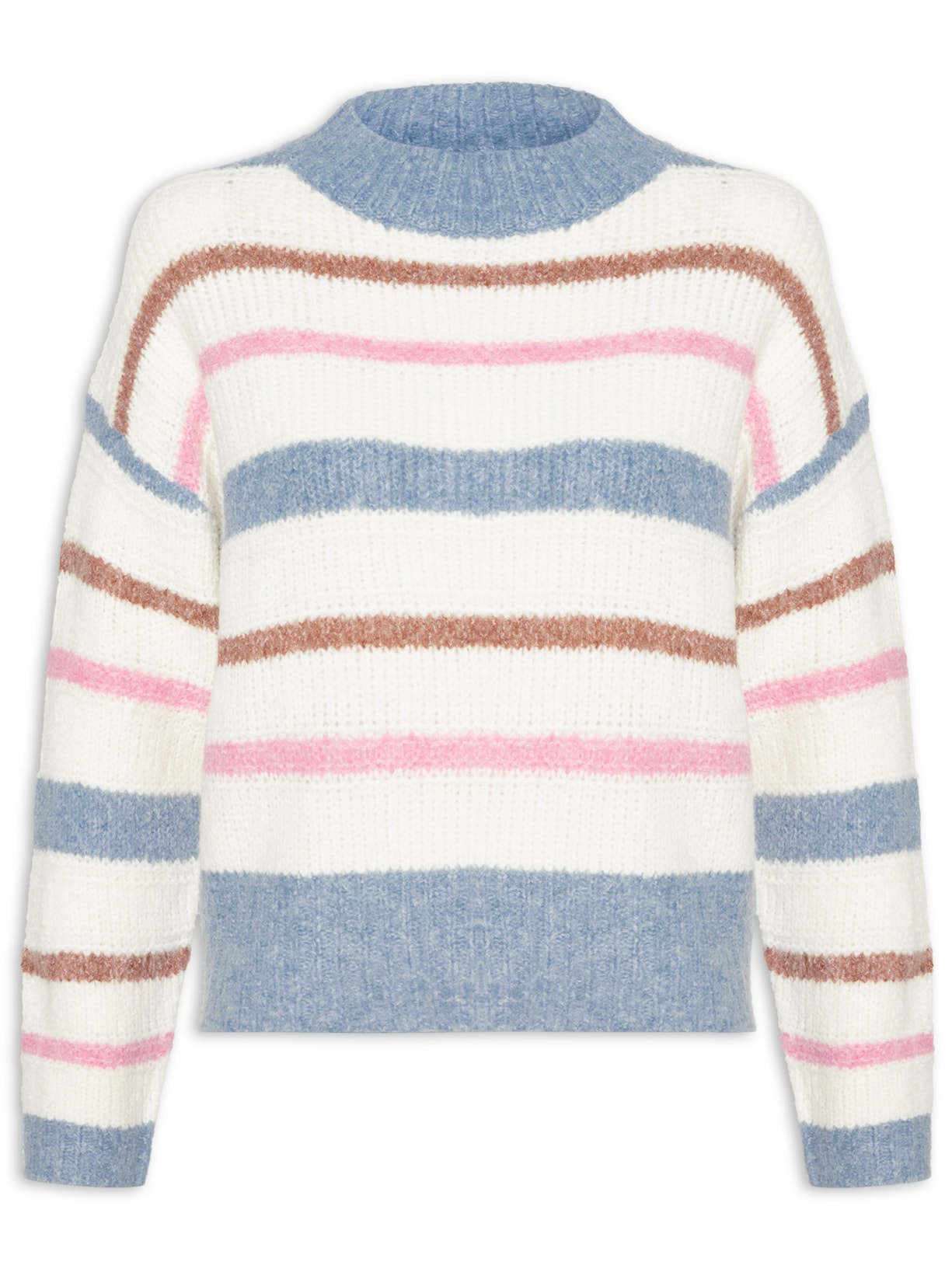 Suéter Feminino Colorido Em Tricot - Off White