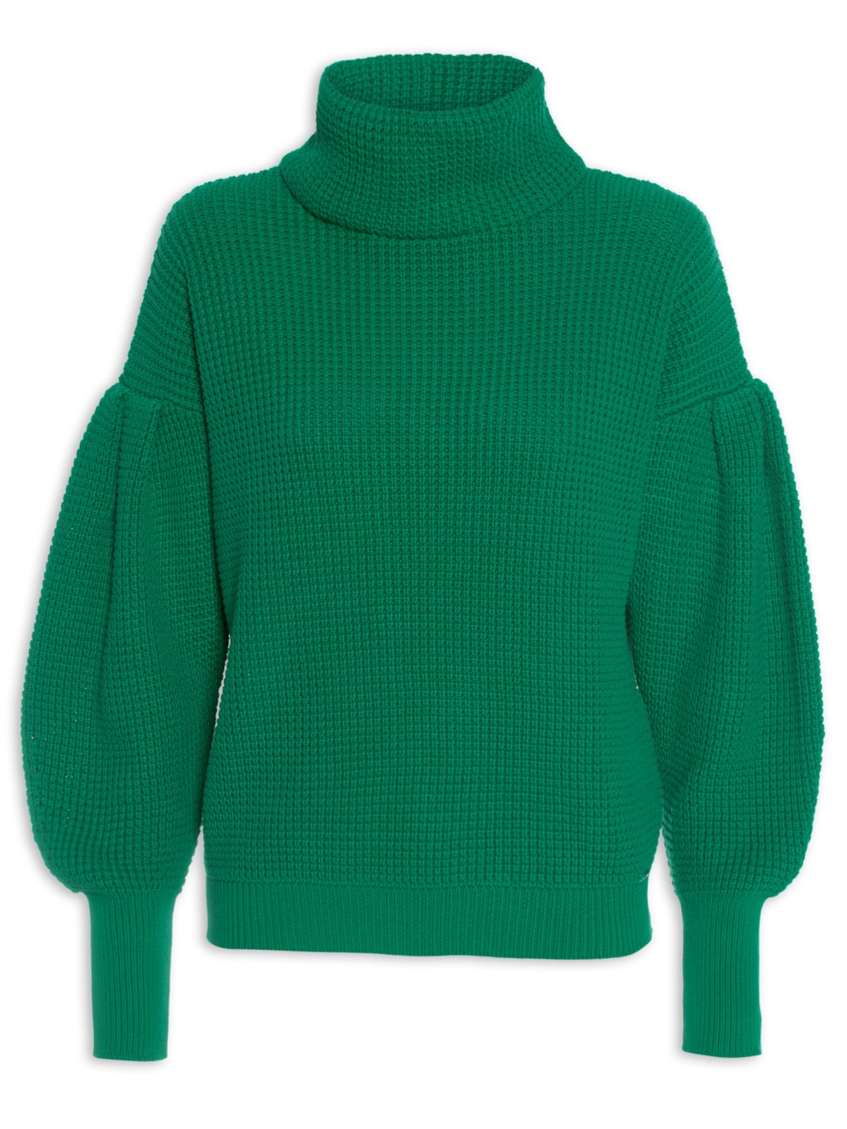 Suéter Feminino Com Mangas Bufantes - Verde