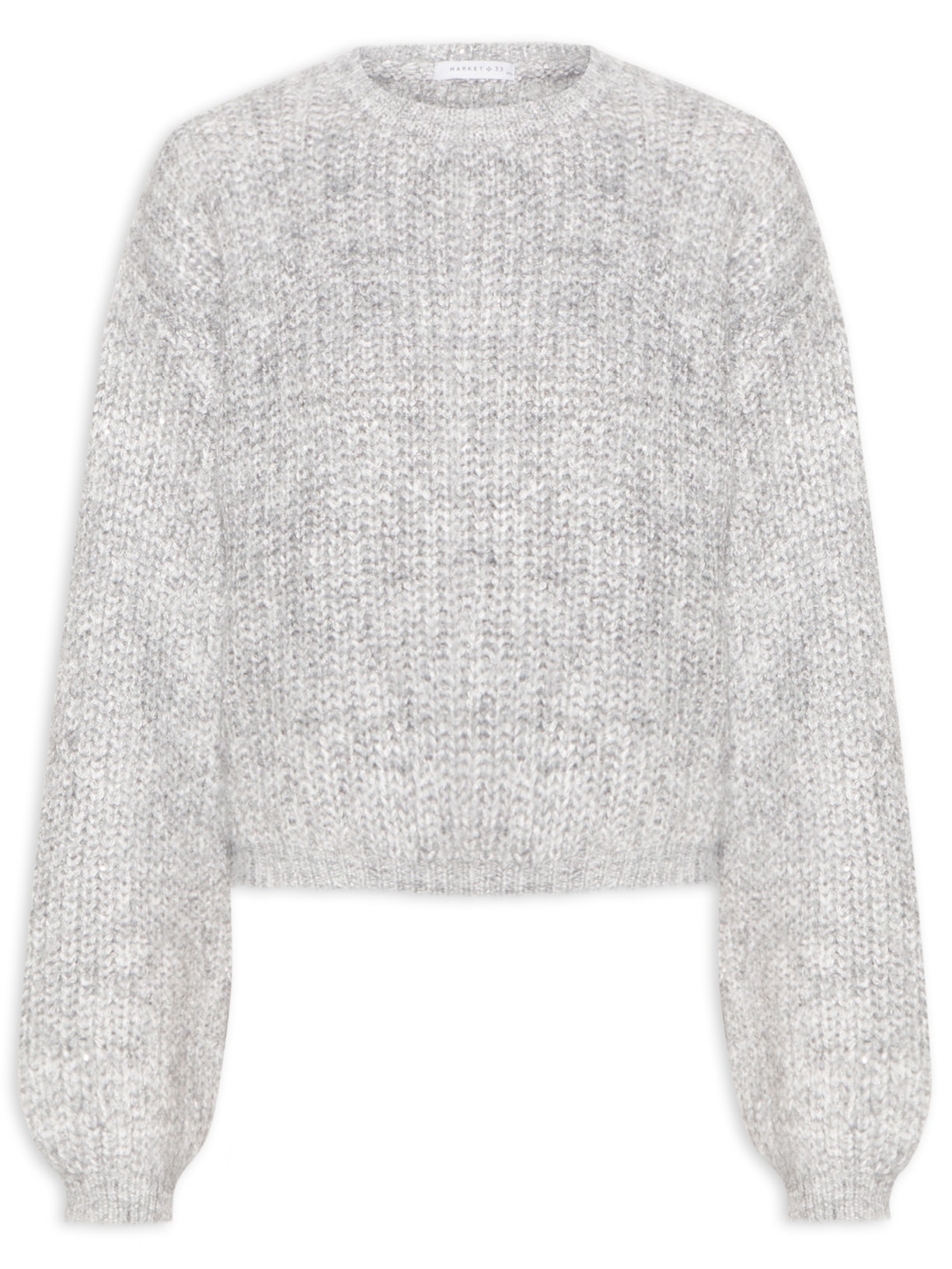 Suéter Feminino Com Paetê - Cinza