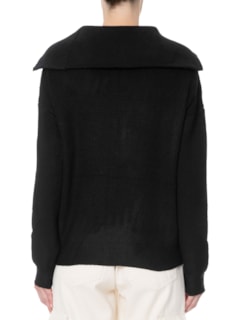 Suéter Feminino Com Zíper Frontal - Preto by BASIQ