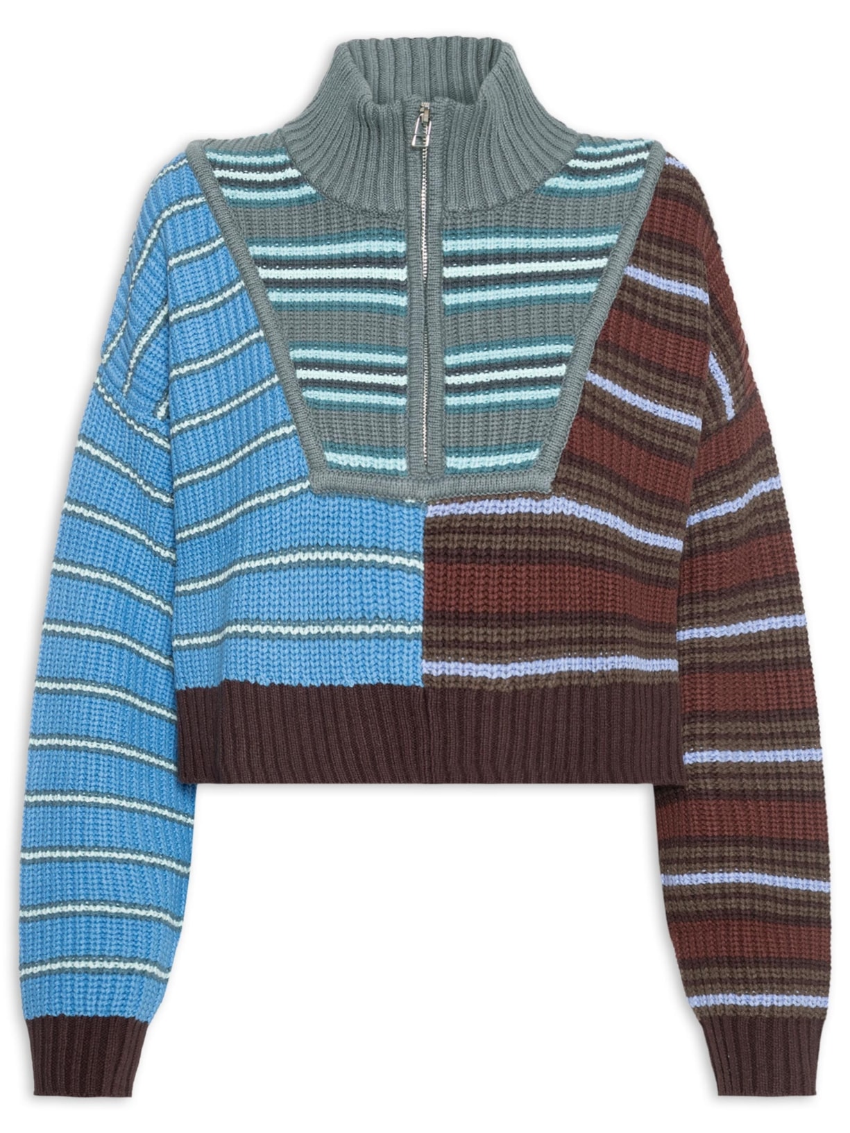 Suéter Feminino Cropped Hampton Azul Staud