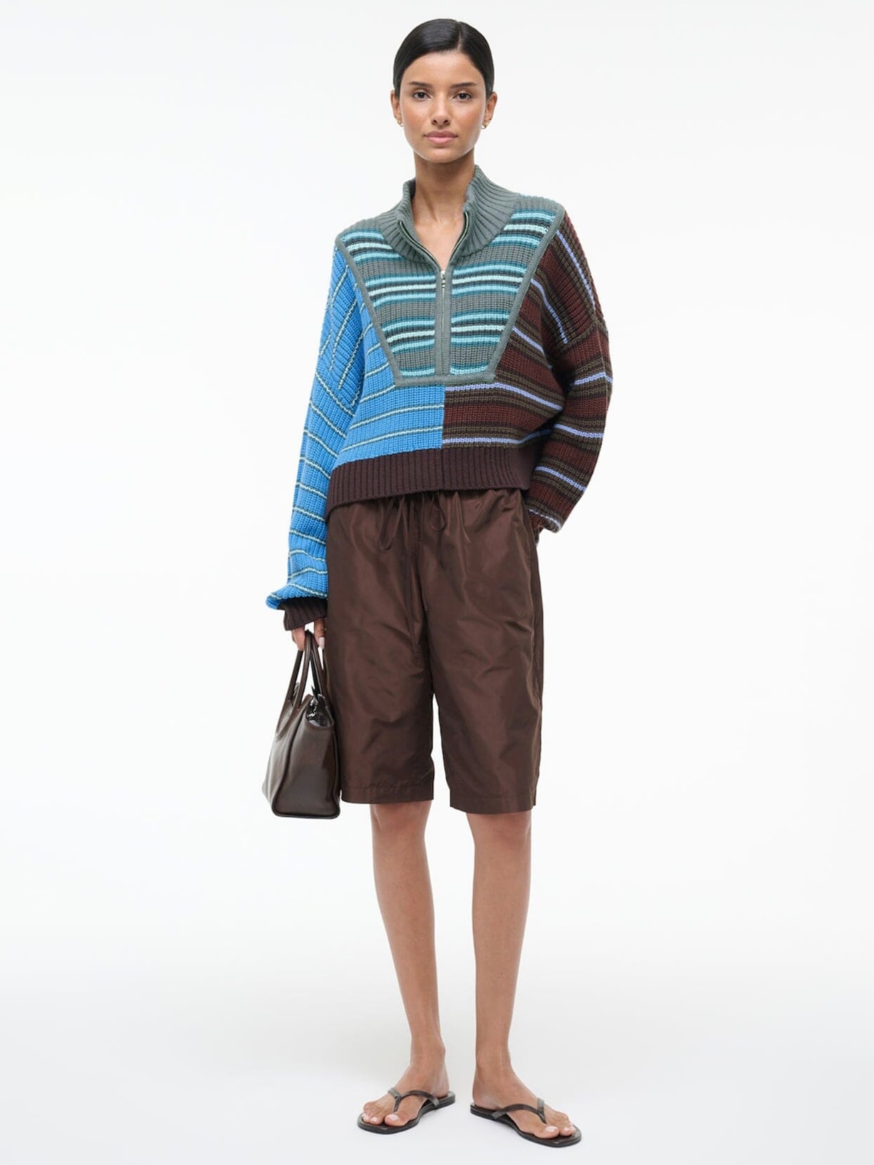 Suéter Feminino Cropped Hampton Azul Staud