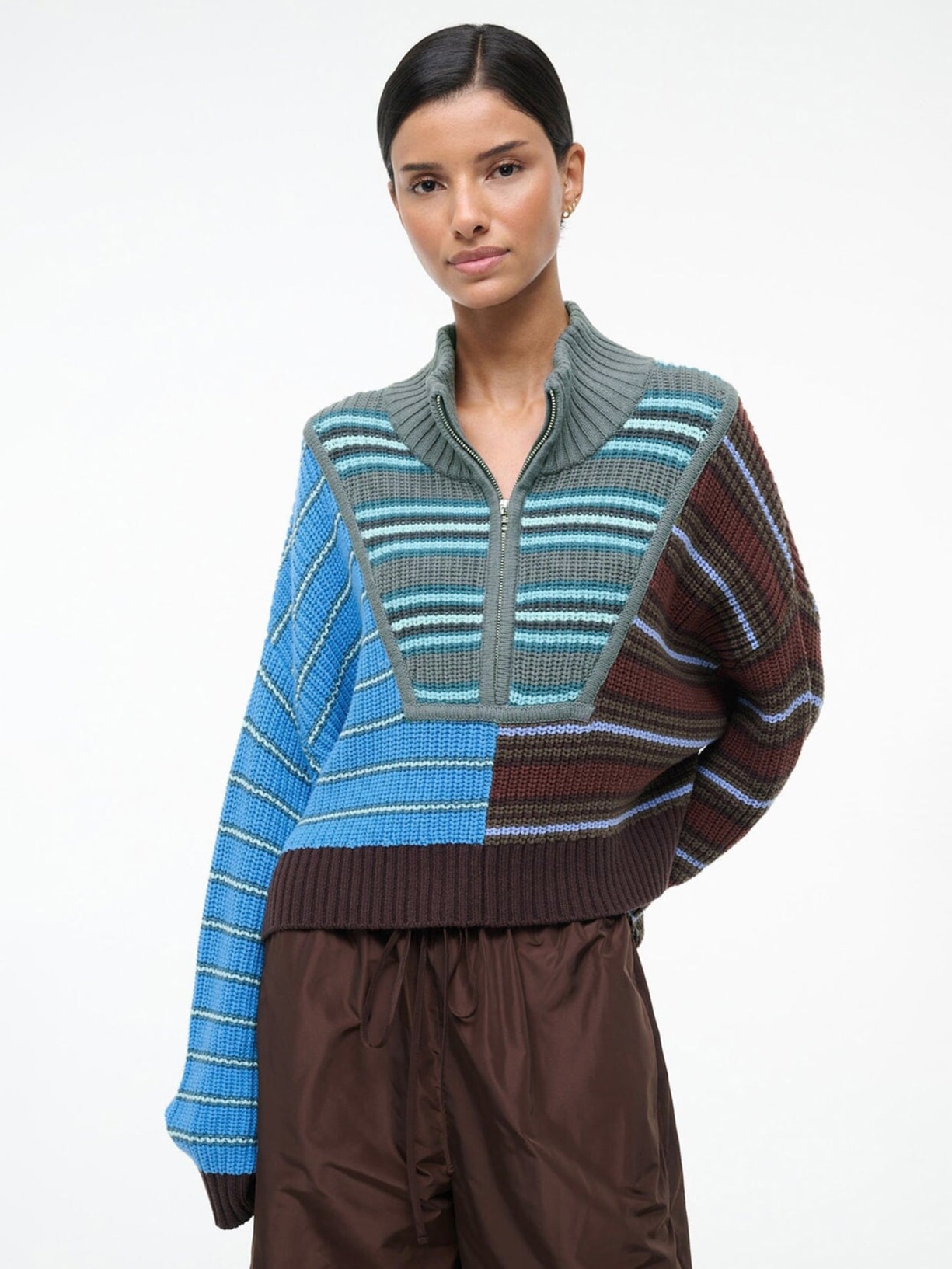 Suéter Feminino Cropped Hampton Azul Staud