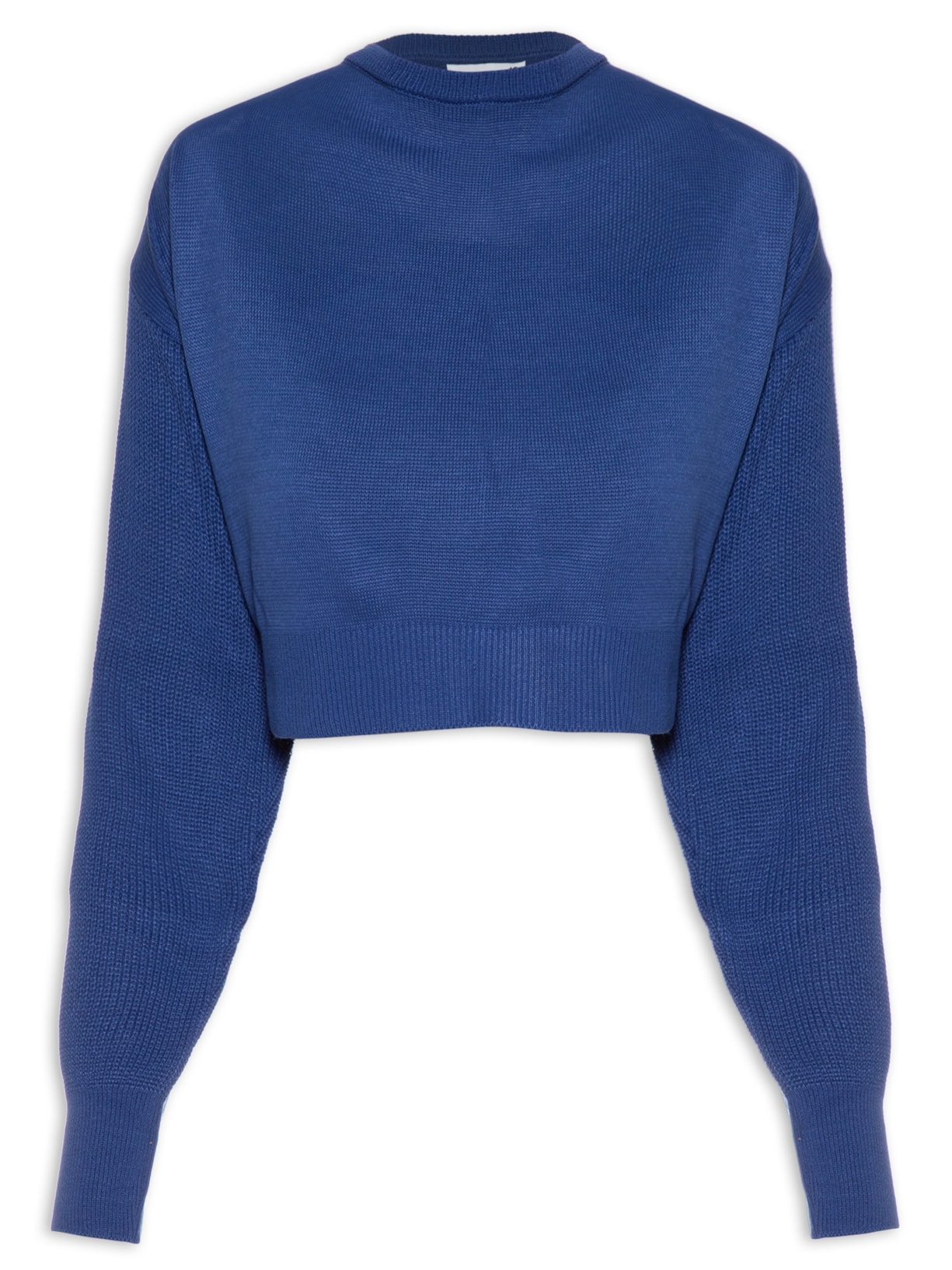 Suéter Feminino Cropped Tricot - Azul