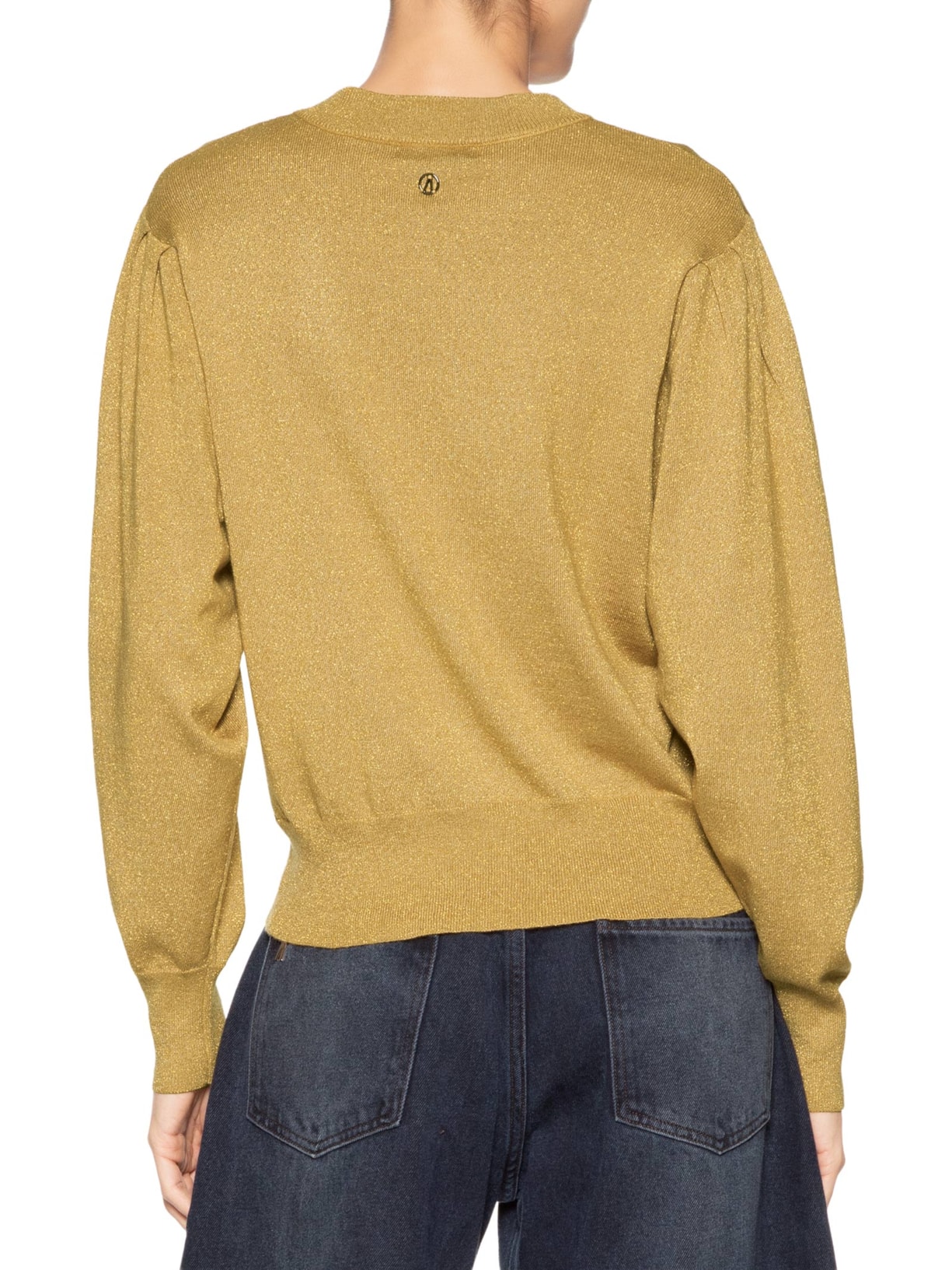 Suéter Feminino De Tricot Com Lurex Dourado Animale Jeans