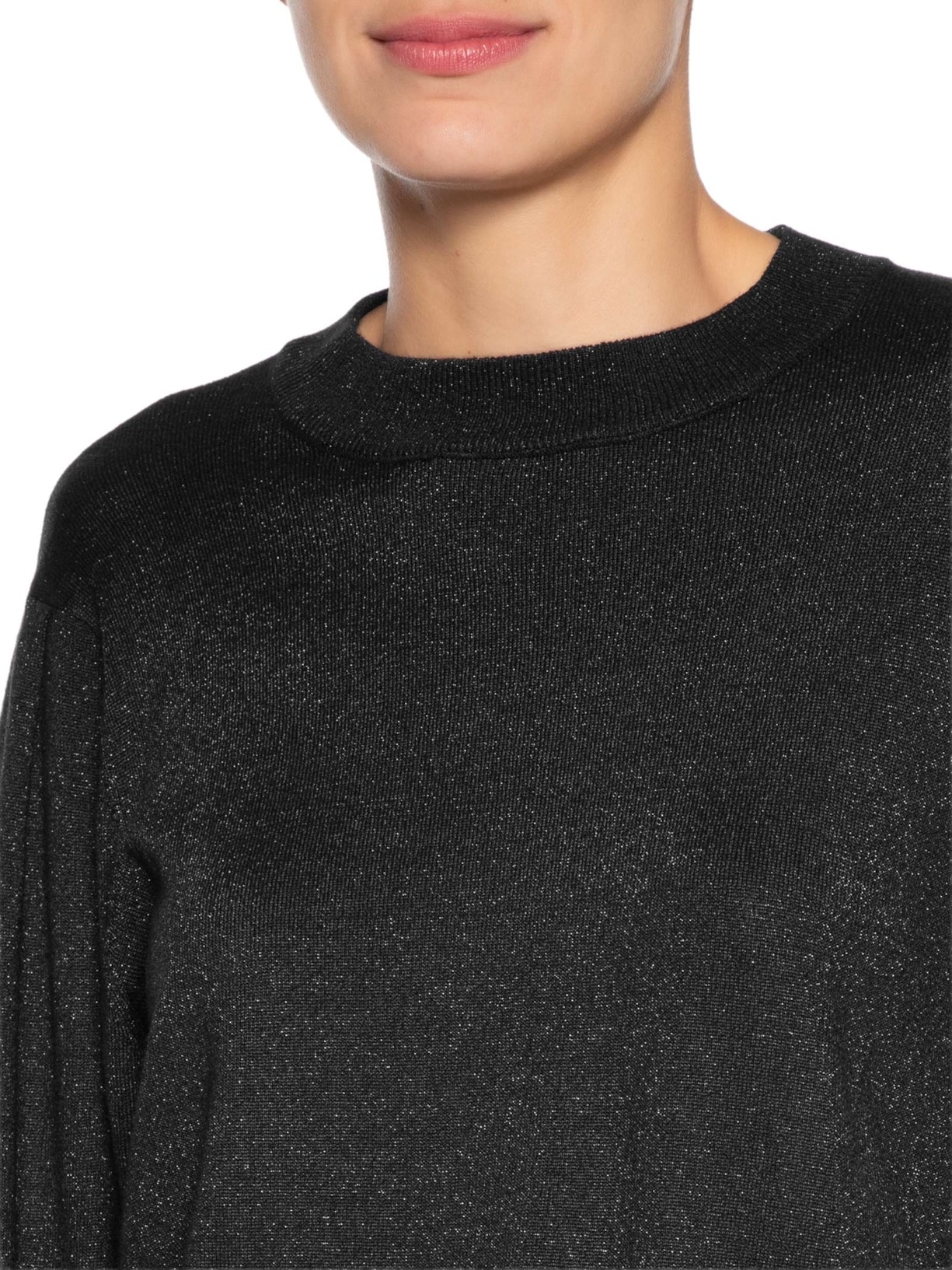 Suéter Feminino De Tricot Com Lurex Preto Animale Jeans