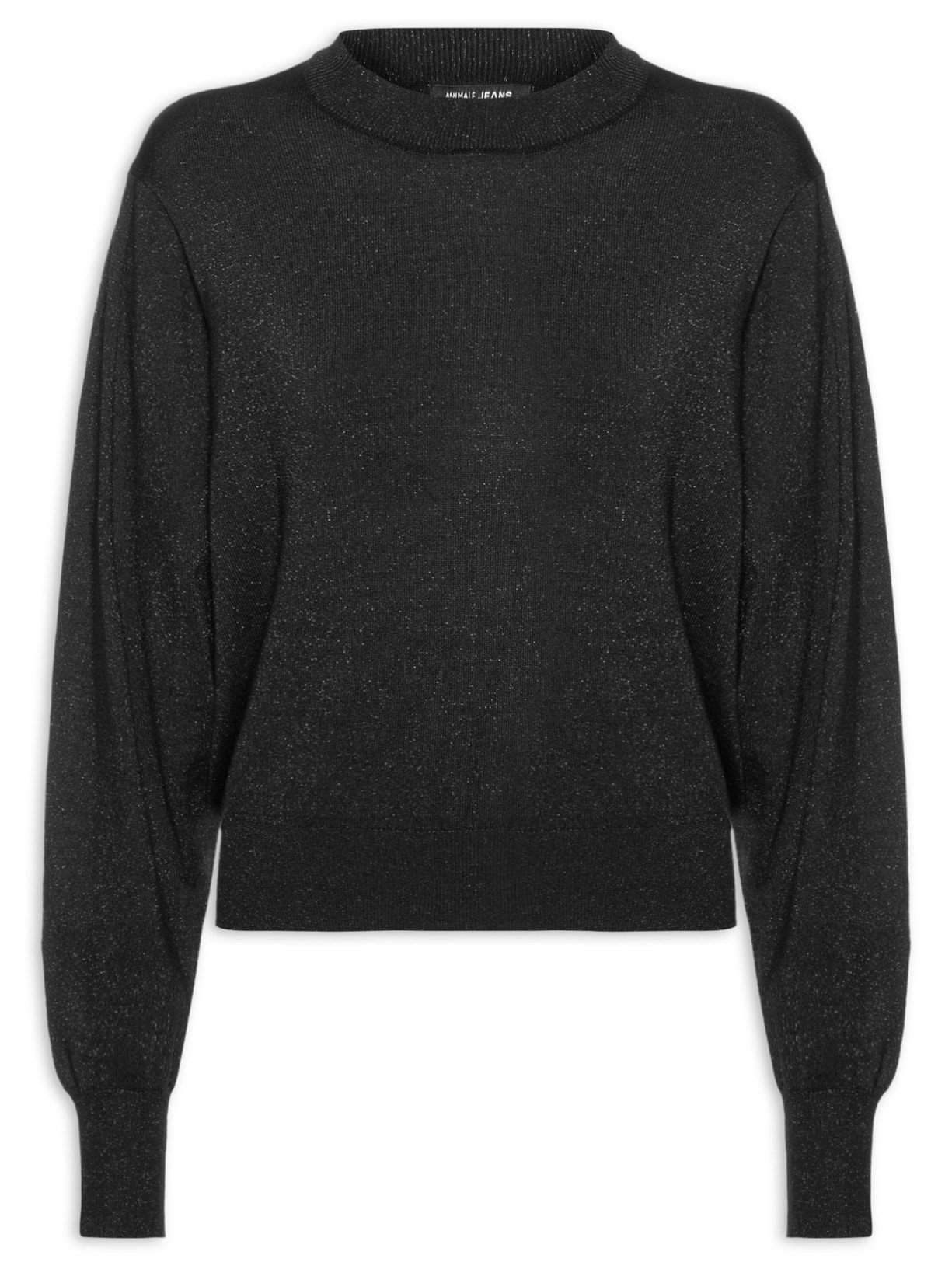 Suéter Feminino De Tricot Com Lurex Preto Animale Jeans