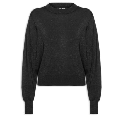 Suéter Feminino De Tricot Com Lurex - Preto