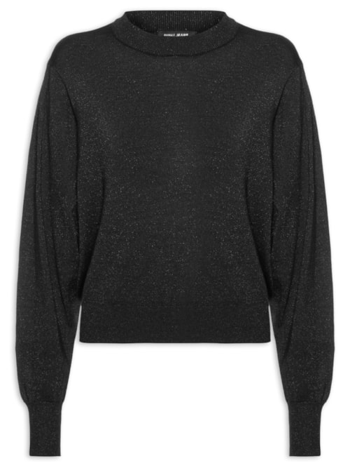 Suéter Feminino De Tricot Com Lurex - Preto