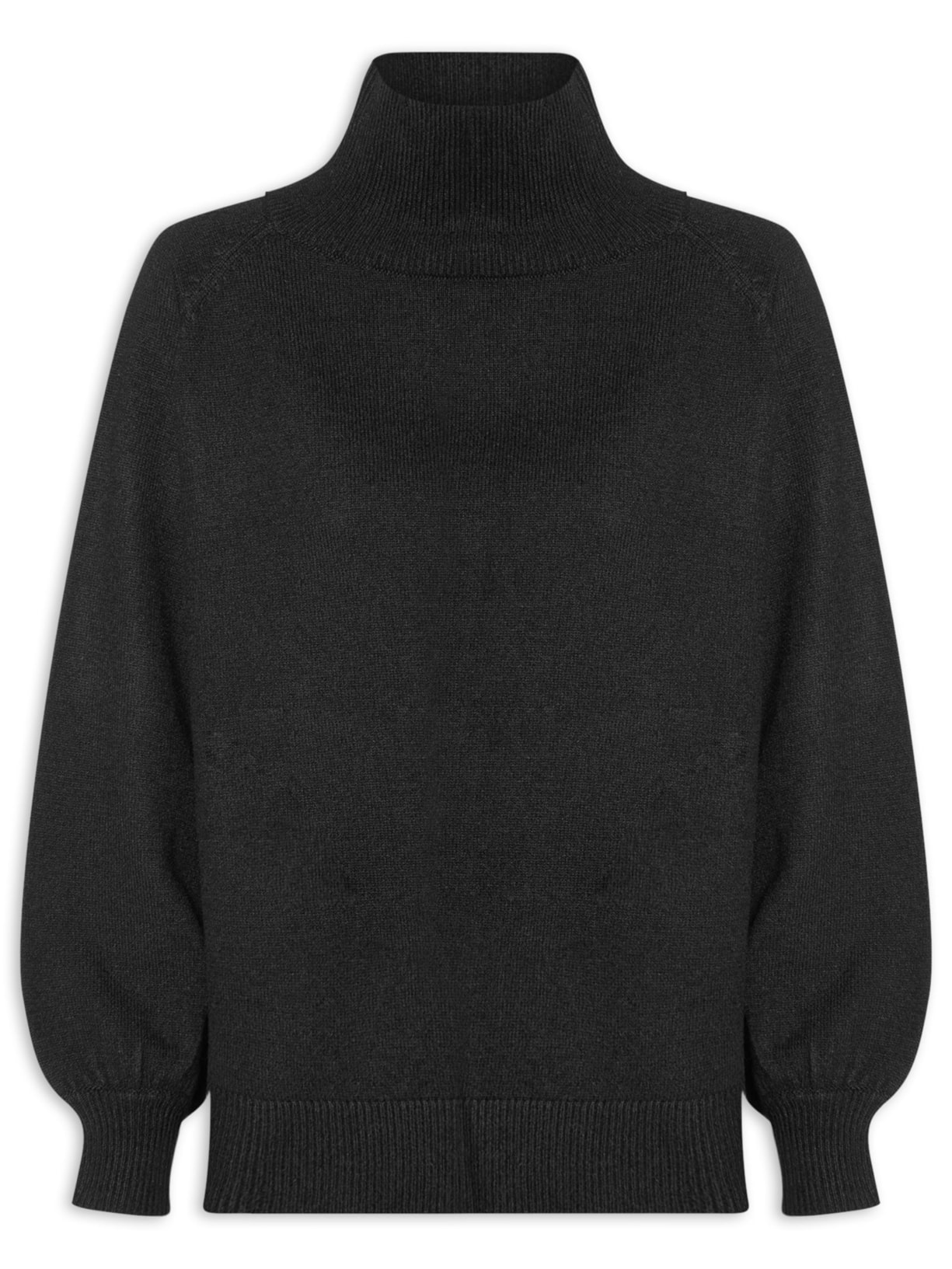 Suéter Feminino De Tricot Over - Preto