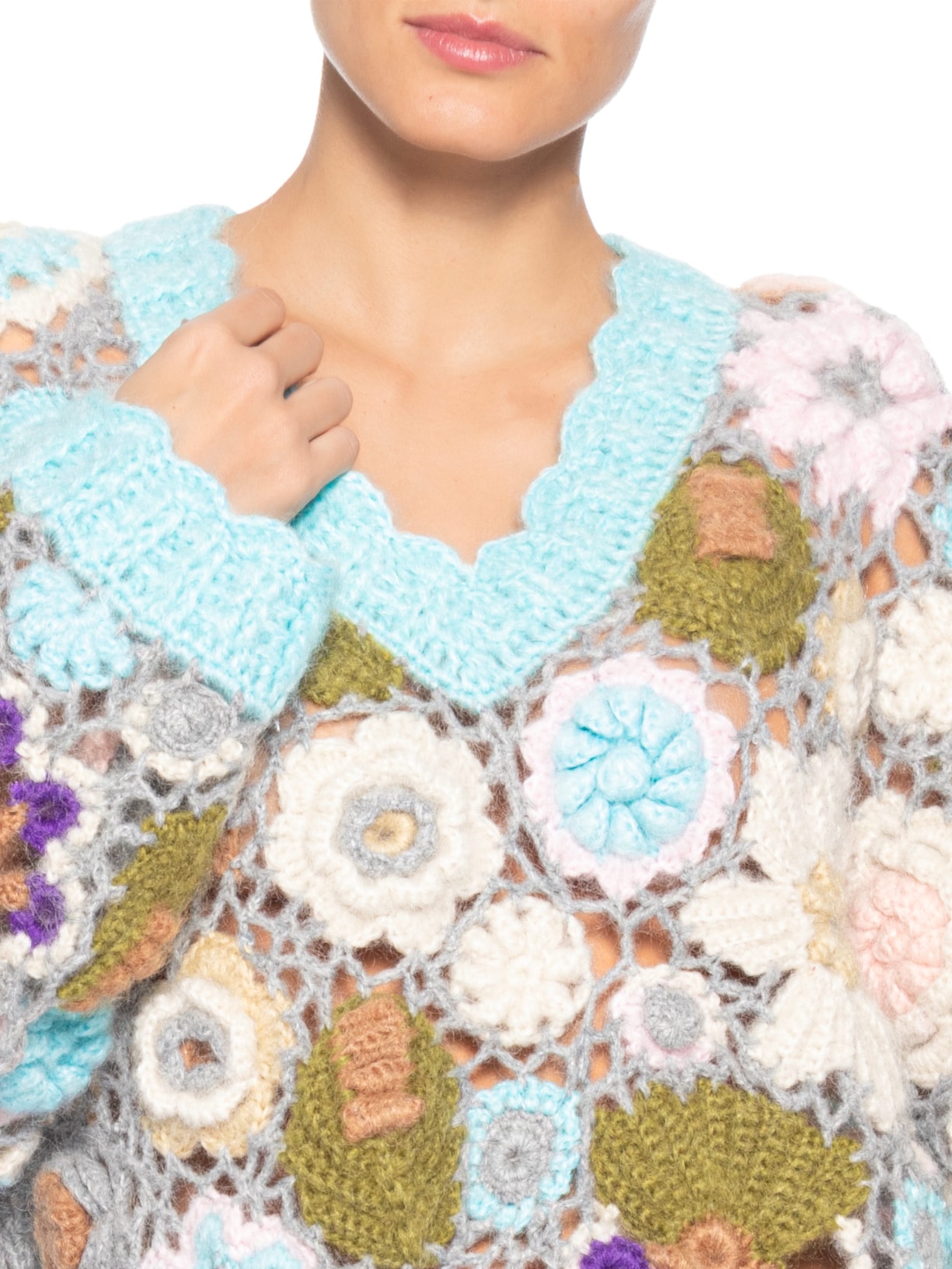 Suéter Feminino Dreamy Floral Azul Ganni
