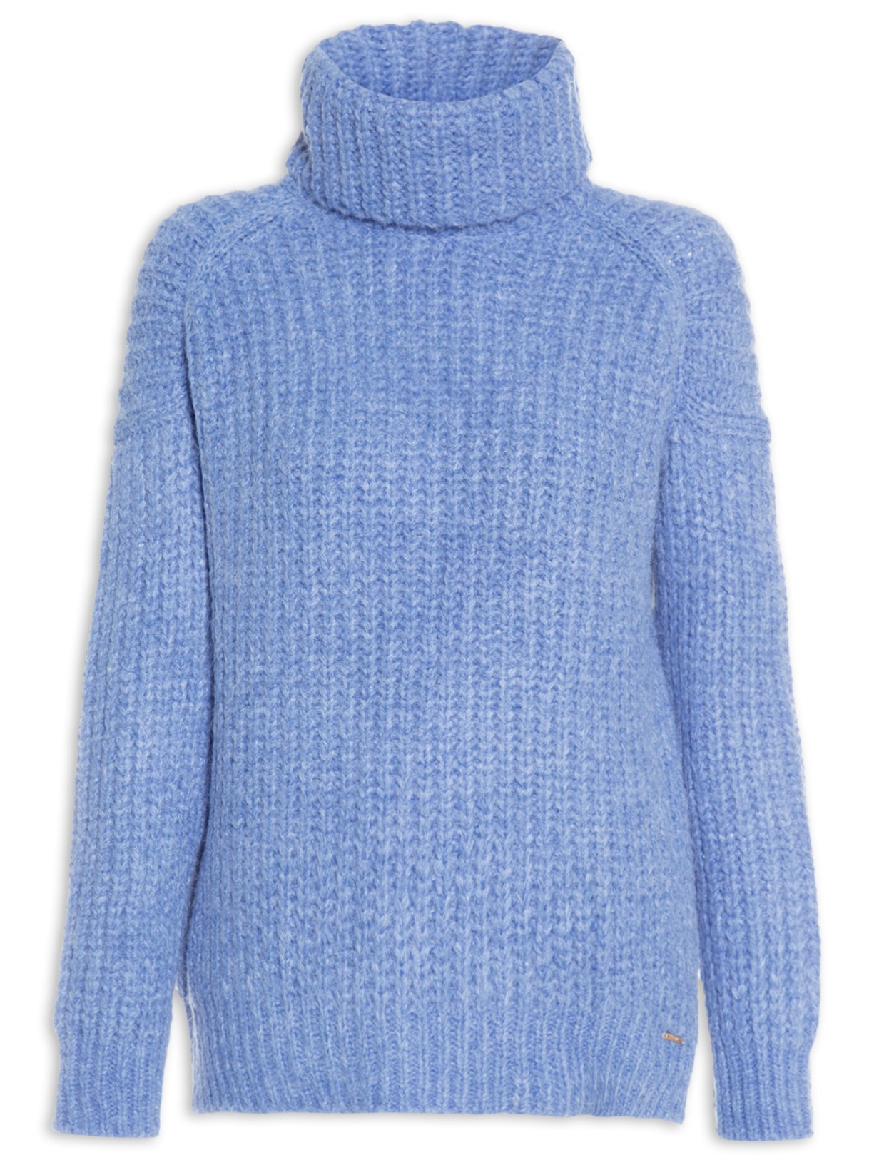 Suéter Feminino Em Ponto Pérola - Azul