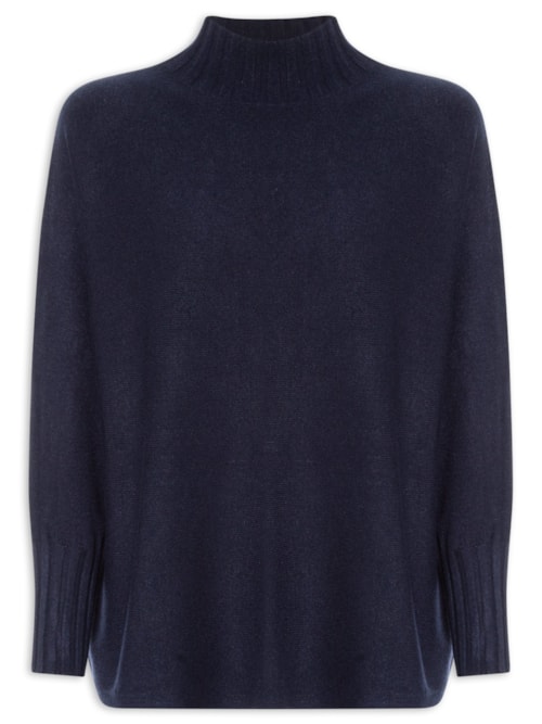 Suéter Feminino Em Tricot - Azul