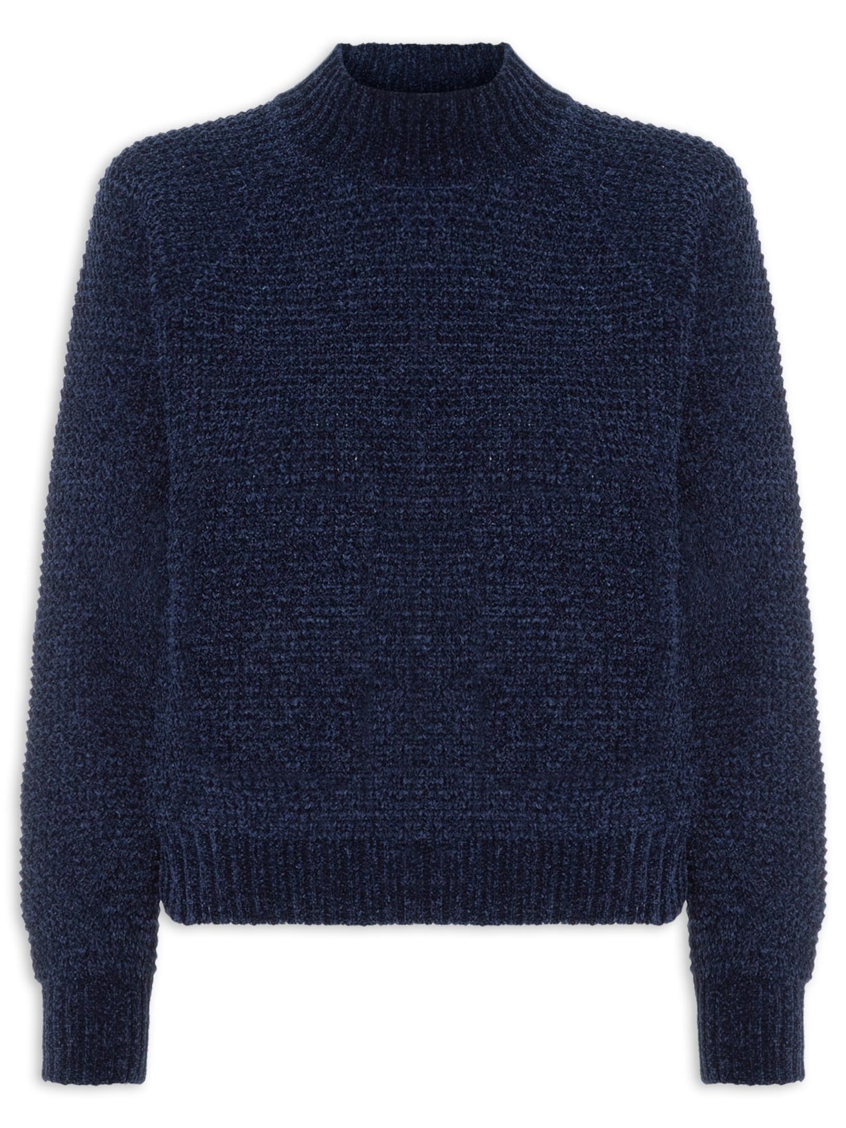 Suéter Feminino Em Tricot Azul Market 33