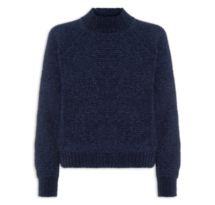 Suéter Feminino Em Tricot - Azul