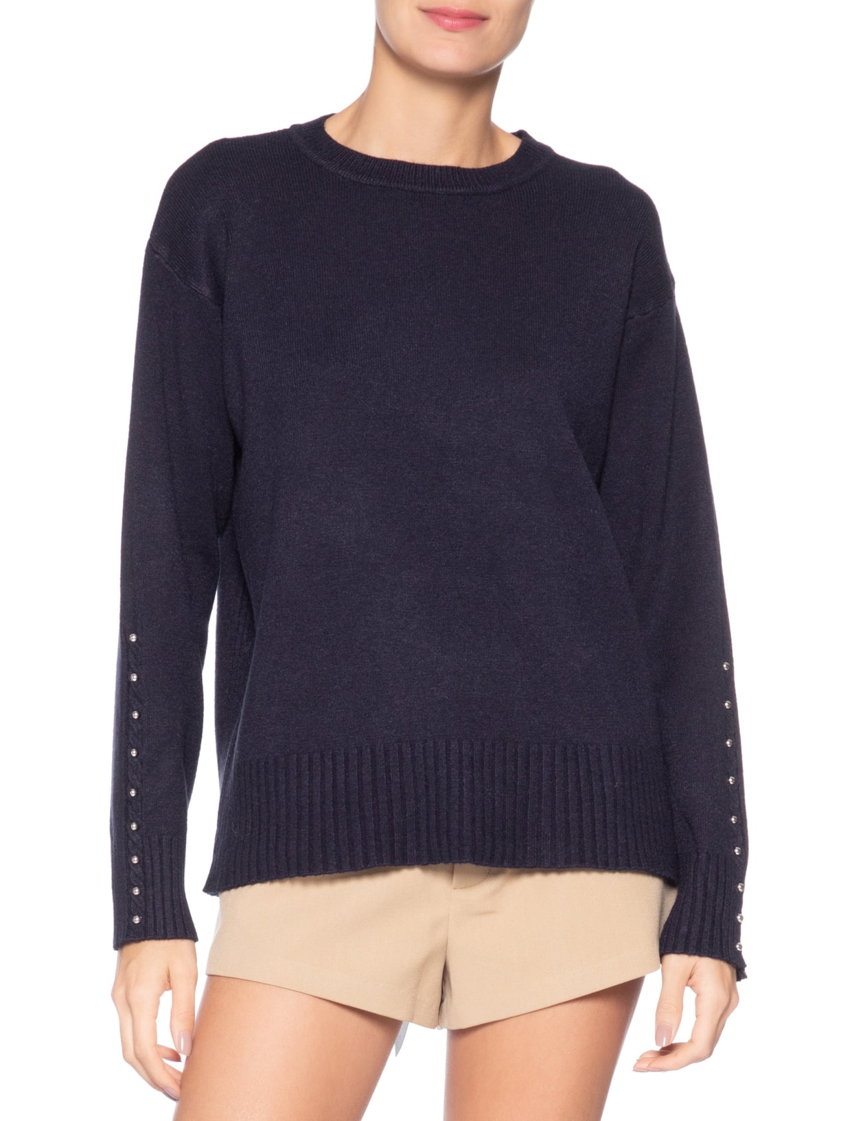 Suéter Feminino em Tricot Azul Market 33