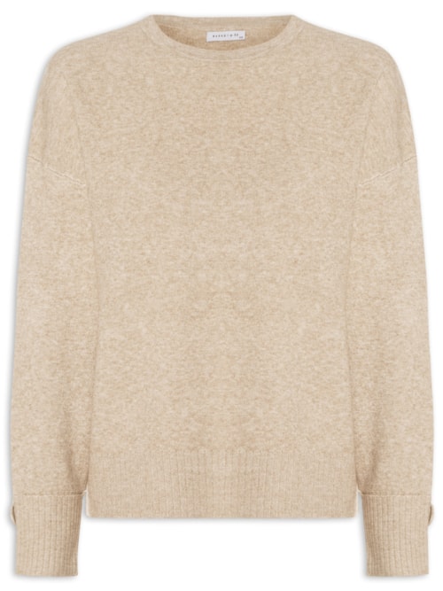 Suéter Feminino Em Tricot - Bege
