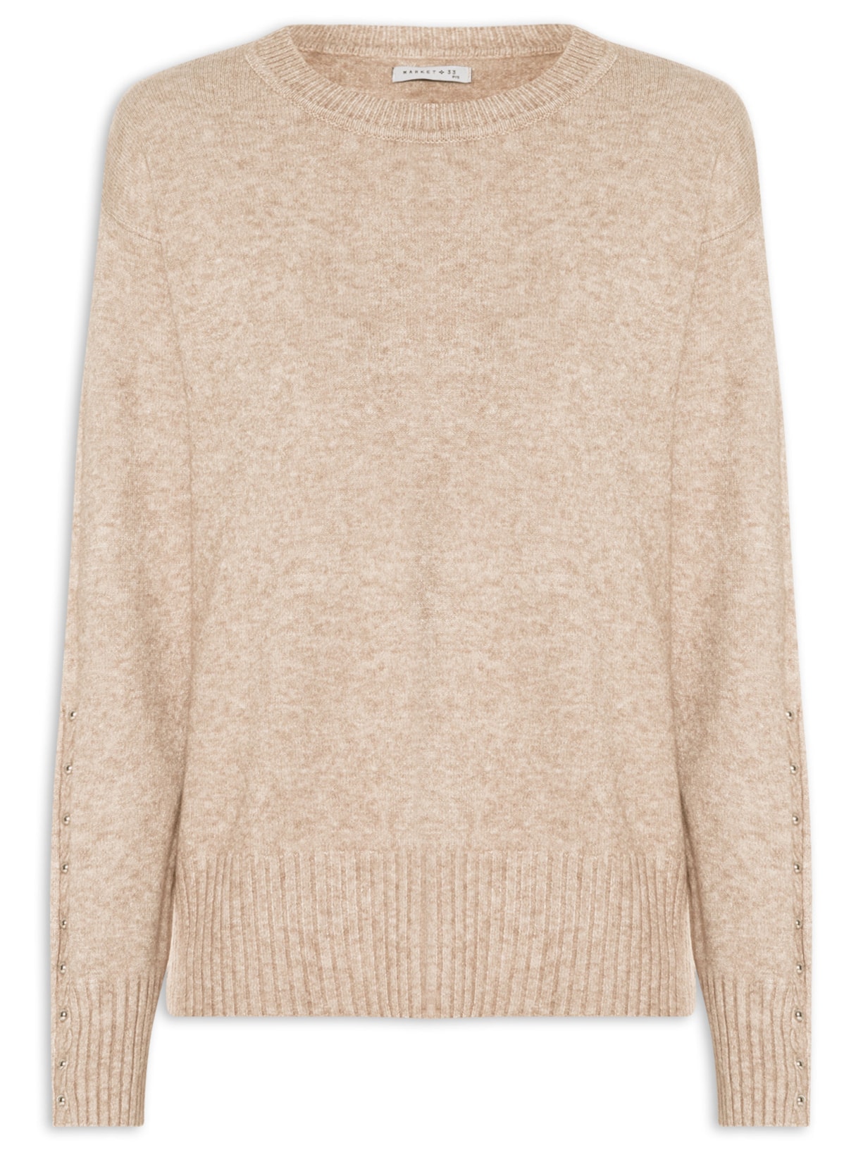 Suéter Feminino em Tricot Bege Market 33